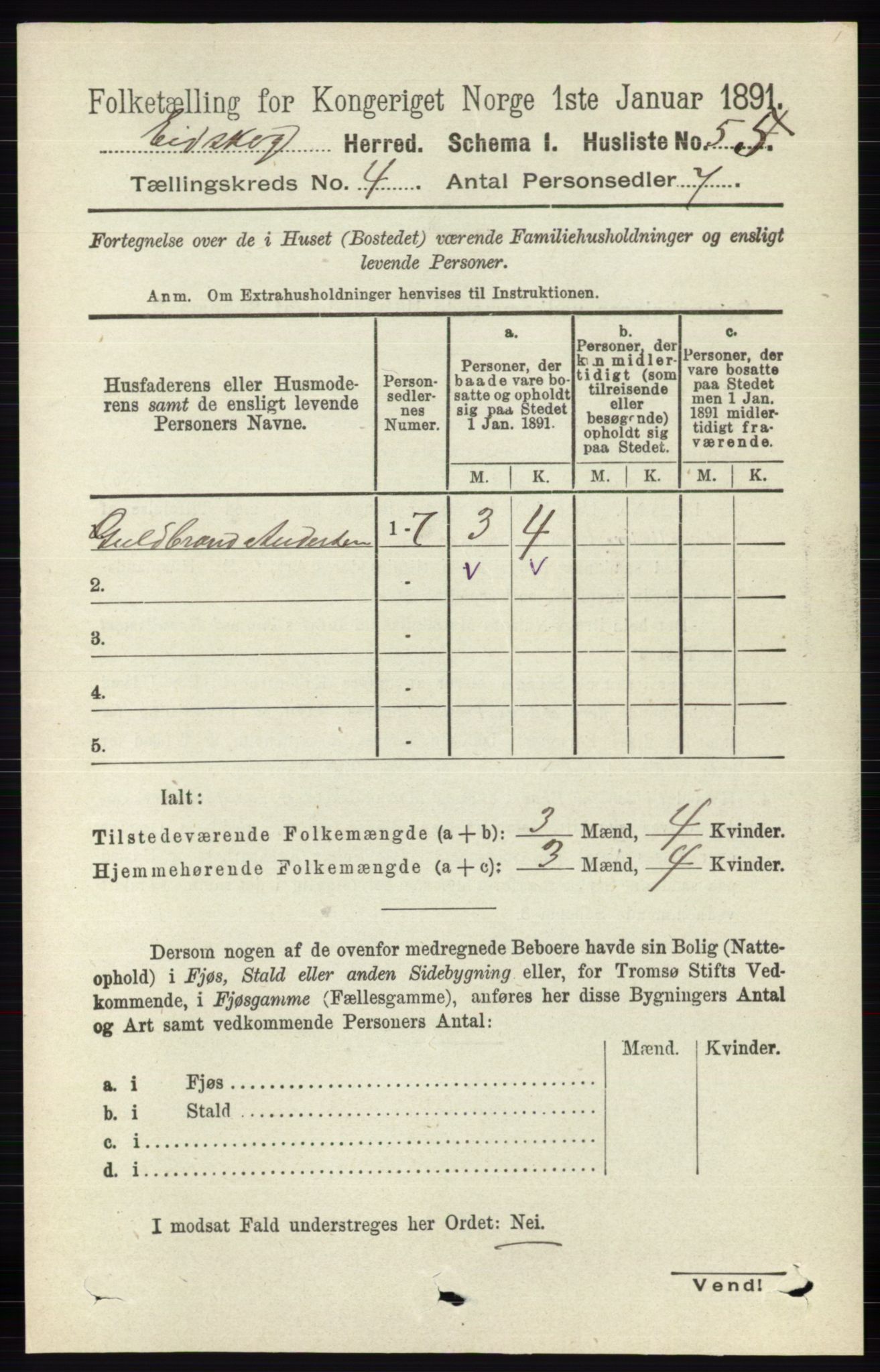 RA, 1891 census for 0420 Eidskog, 1891, p. 1577