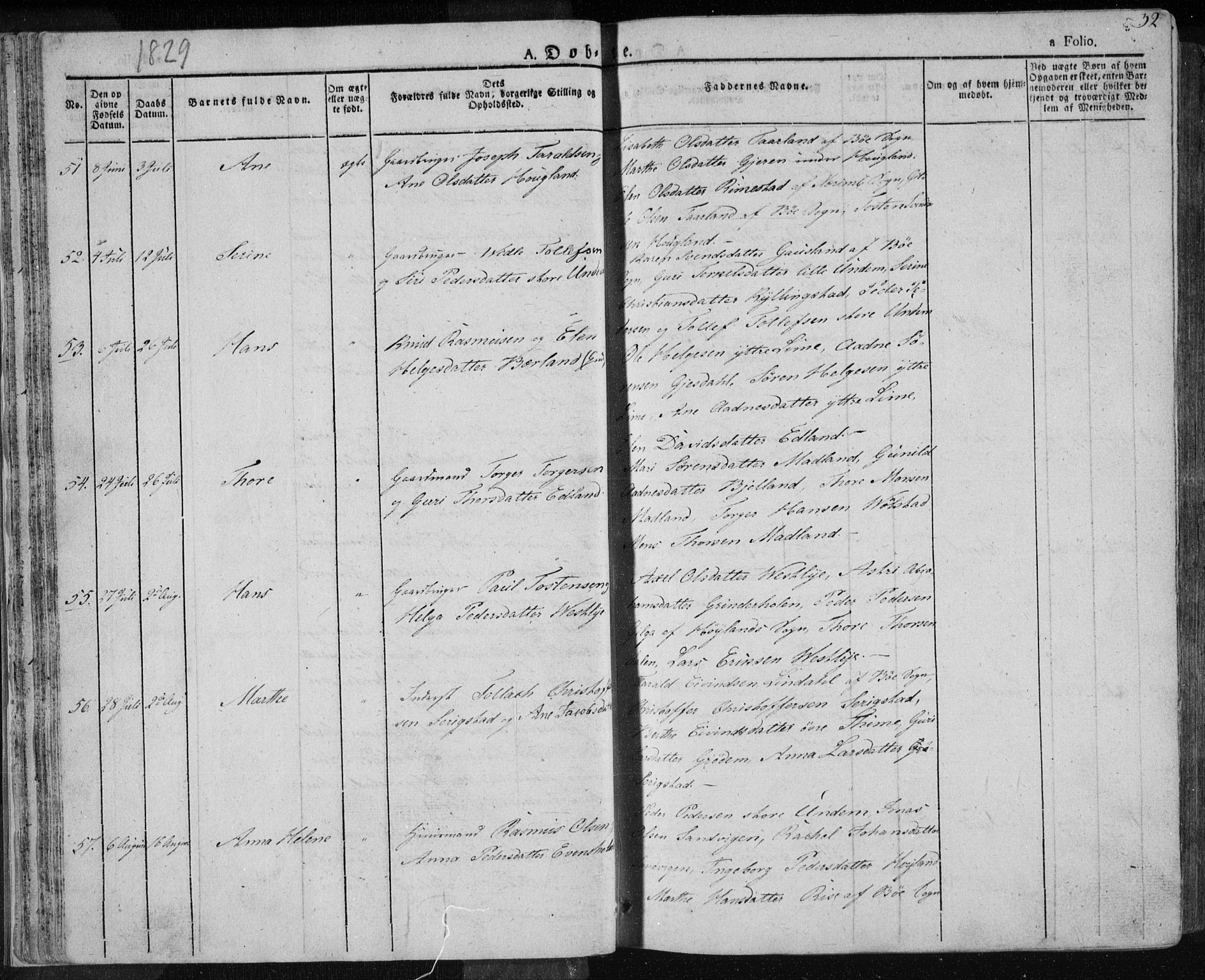 Lye sokneprestkontor, AV/SAST-A-101794/001/30BA/L0004: Parish register (official) no. A 4, 1826-1841, p. 32