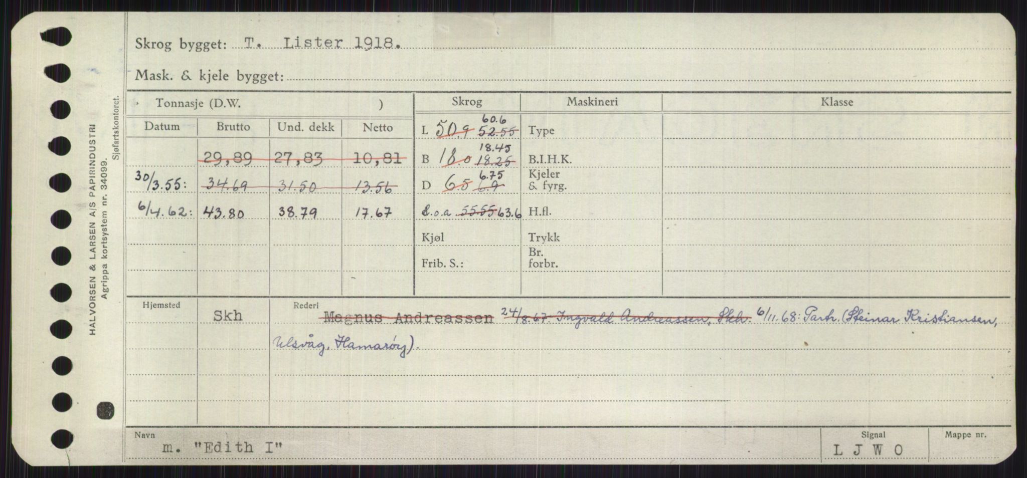 Sjøfartsdirektoratet med forløpere, Skipsmålingen, RA/S-1627/H/Ha/L0001/0002: Fartøy, A-Eig / Fartøy Bjør-Eig, p. 981