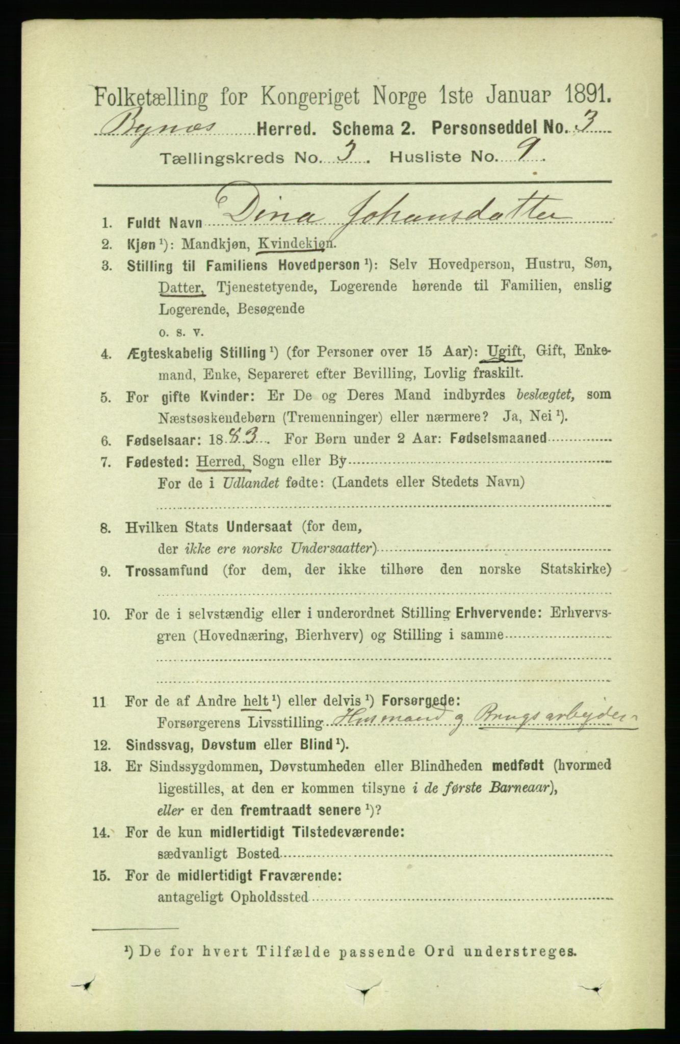RA, 1891 census for 1655 Byneset, 1891, p. 1330