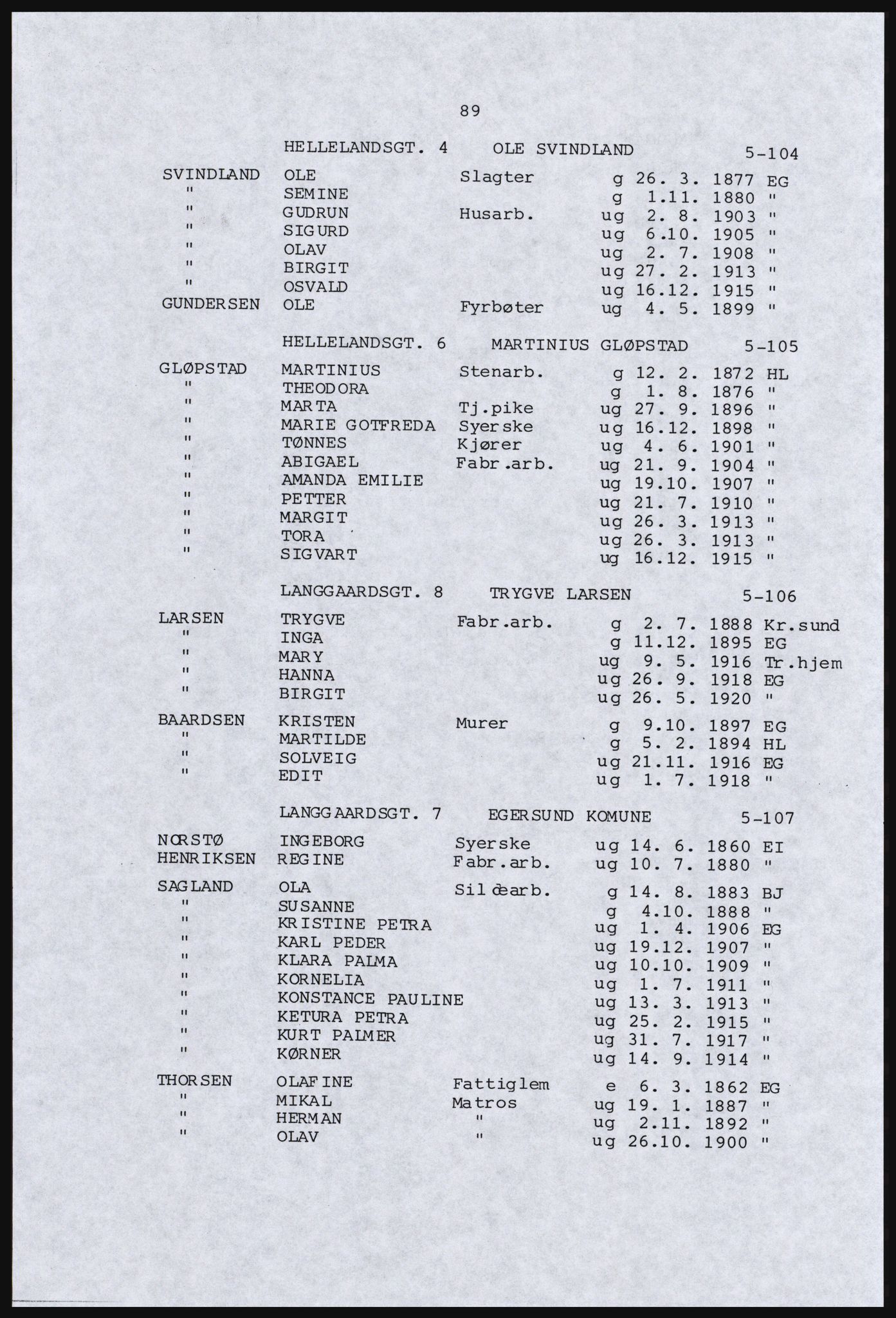 SAST, Copy of 1920 census for Dalane, 1920, p. 533