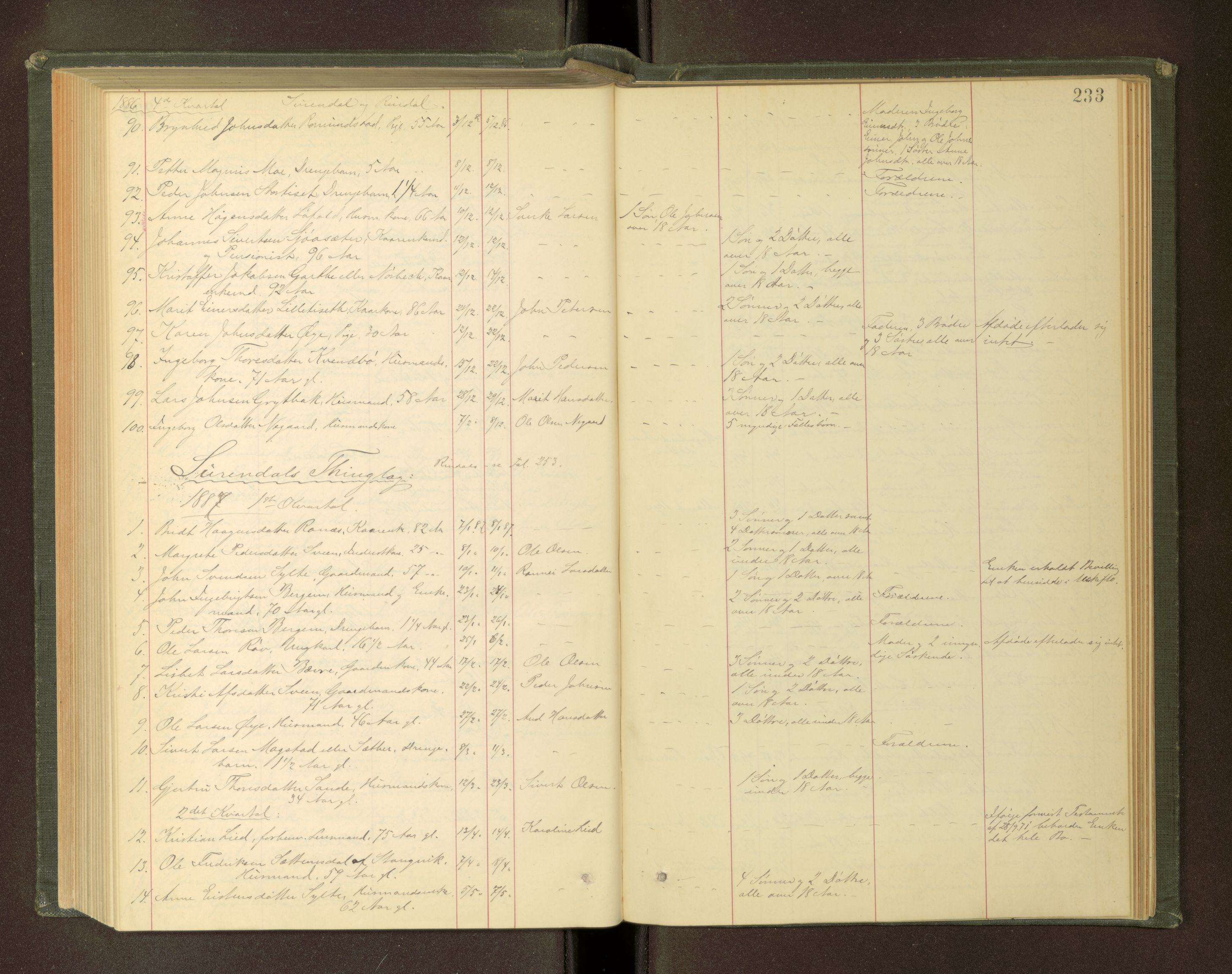 Nordmøre sorenskriveri, AV/SAT-A-4132/1/3/3L/L0003: Dødsfallsprotokoll, 1883-1897, p. 233