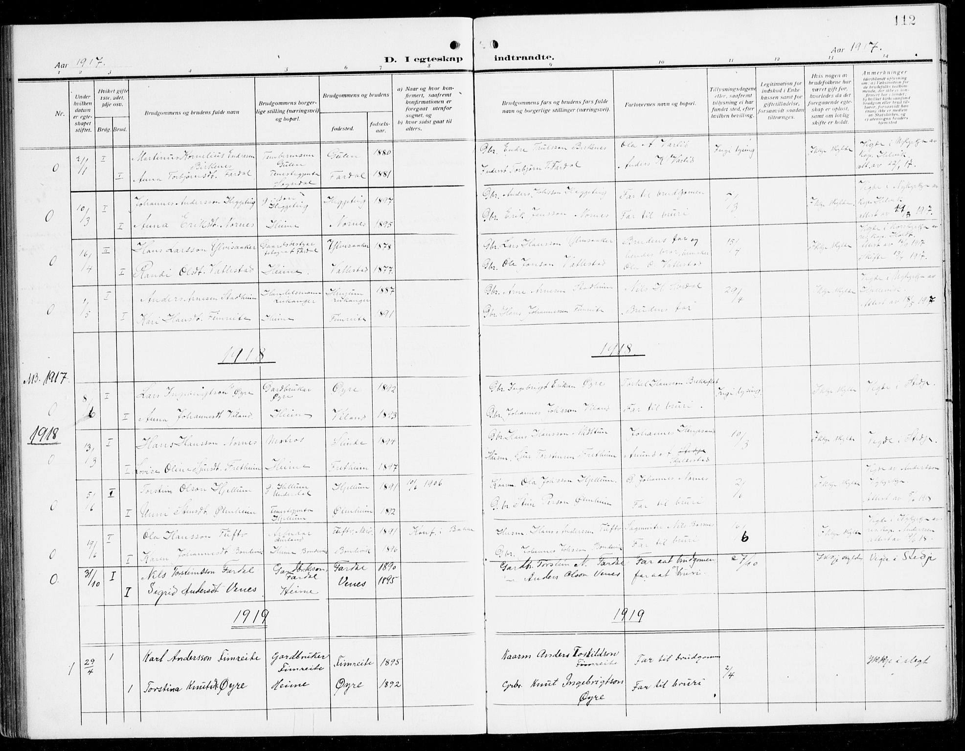 Sogndal sokneprestembete, SAB/A-81301/H/Hab/Habc/L0003: Parish register (copy) no. C 3, 1911-1942, p. 112