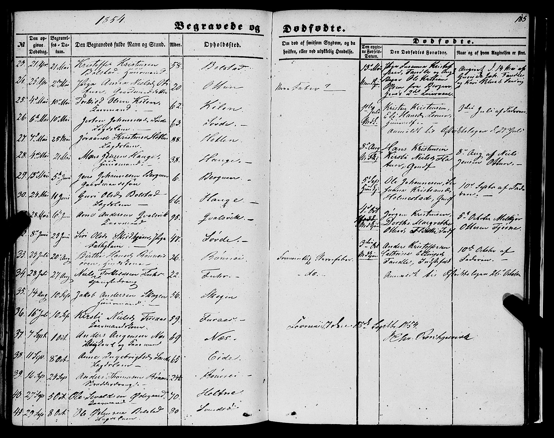 Luster sokneprestembete, AV/SAB-A-81101/H/Haa/Haaa/L0007: Parish register (official) no. A 7, 1849-1859, p. 185