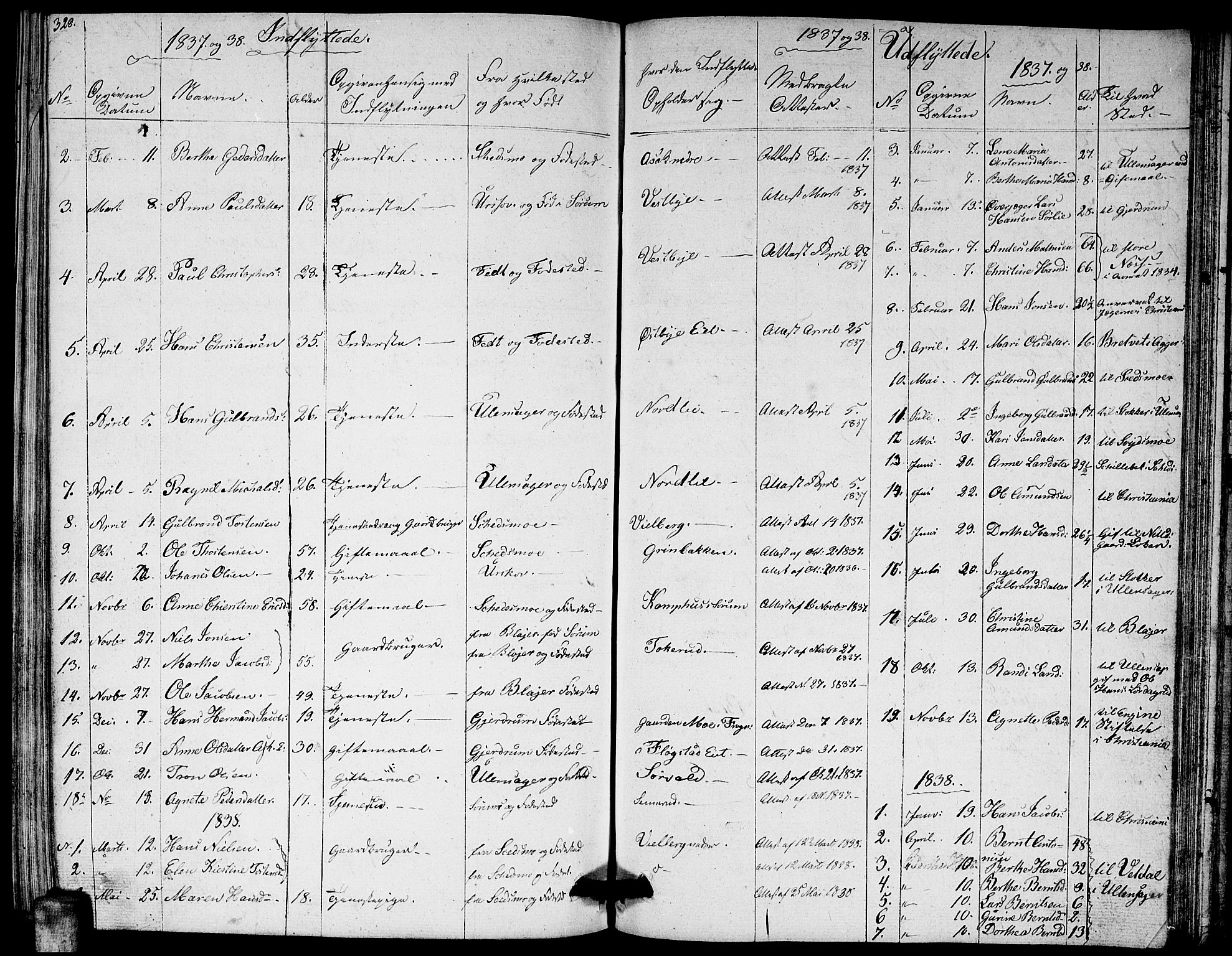 Sørum prestekontor Kirkebøker, AV/SAO-A-10303/G/Ga/L0002: Parish register (copy) no. I 2, 1829-1845, p. 328