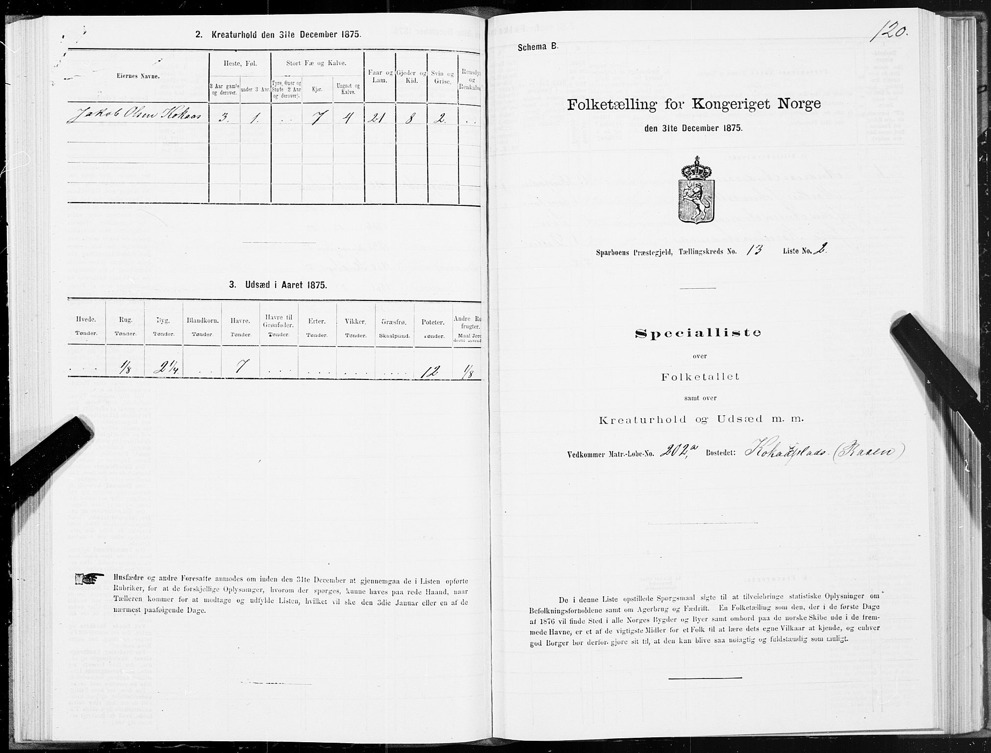 SAT, 1875 census for 1731P Sparbu, 1875, p. 5120