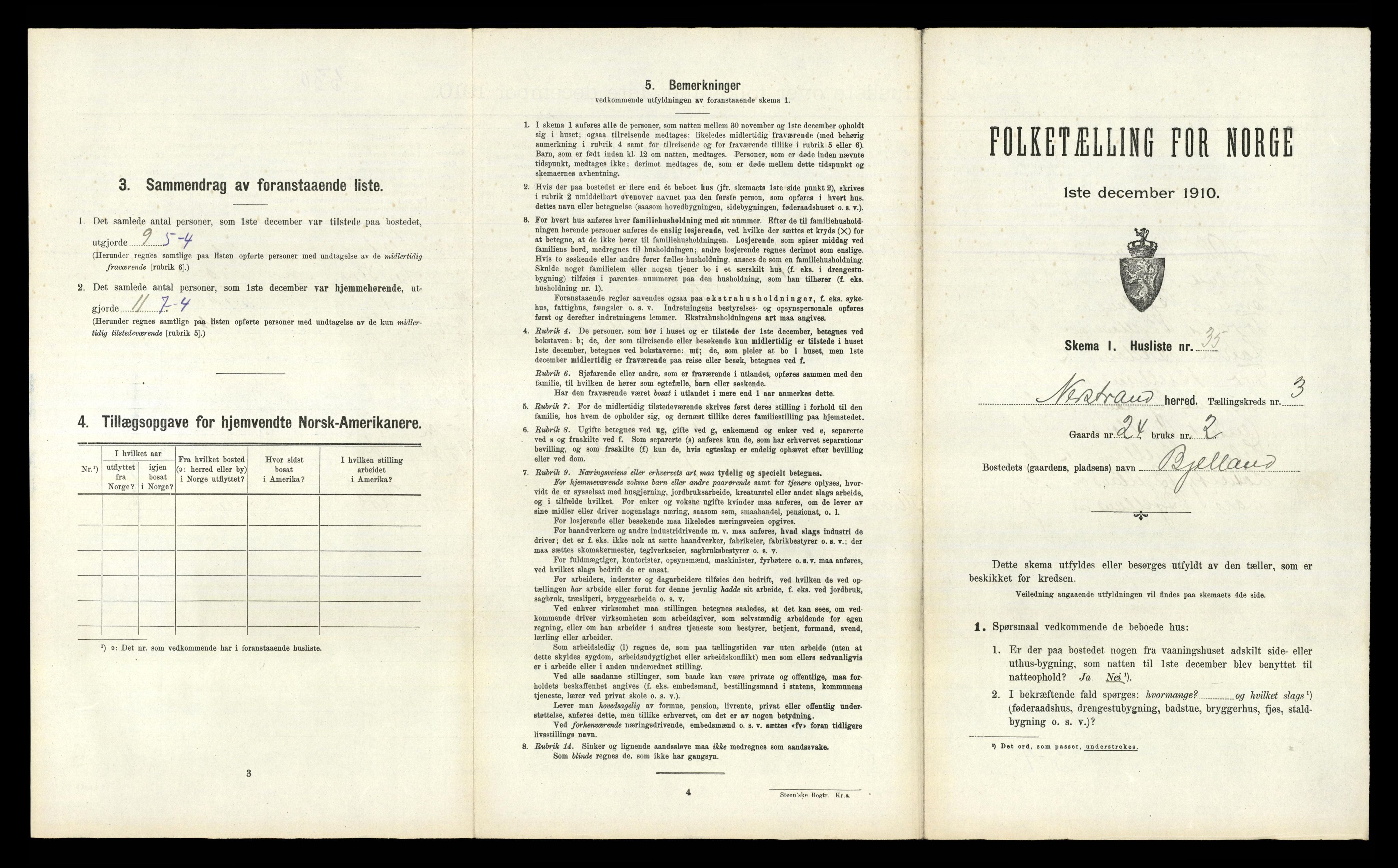 RA, 1910 census for Nedstrand, 1910, p. 229