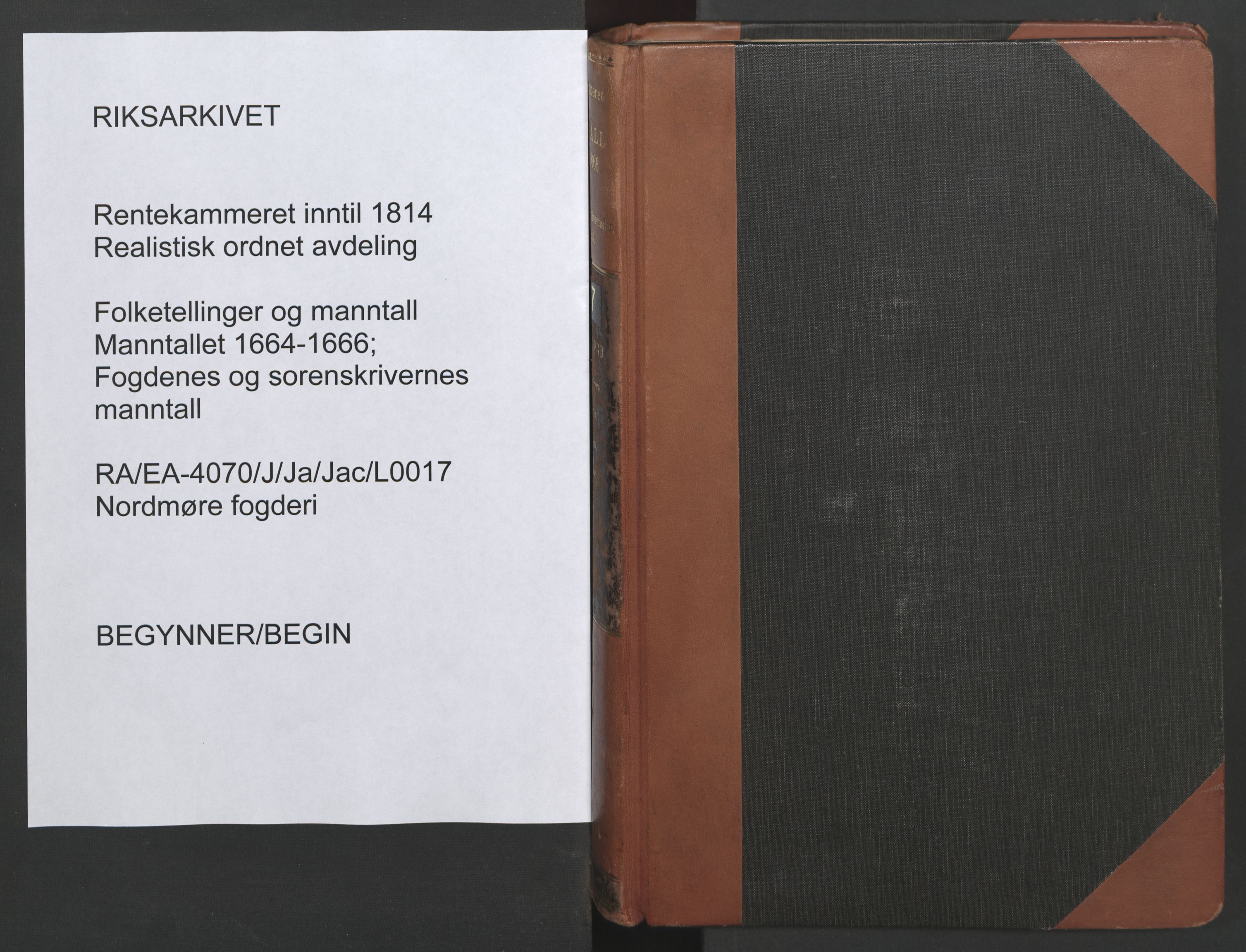 RA, Bailiff's Census 1664-1666, no. 17: Nordmøre fogderi, 1664