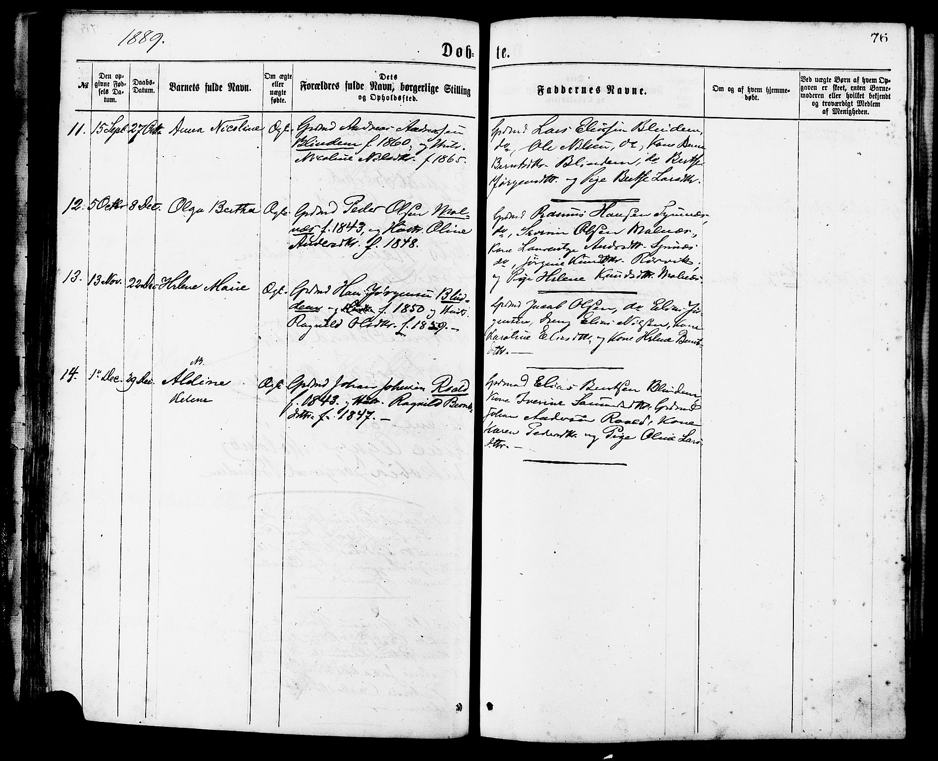 Ministerialprotokoller, klokkerbøker og fødselsregistre - Møre og Romsdal, AV/SAT-A-1454/537/L0519: Parish register (official) no. 537A03, 1876-1889, p. 76