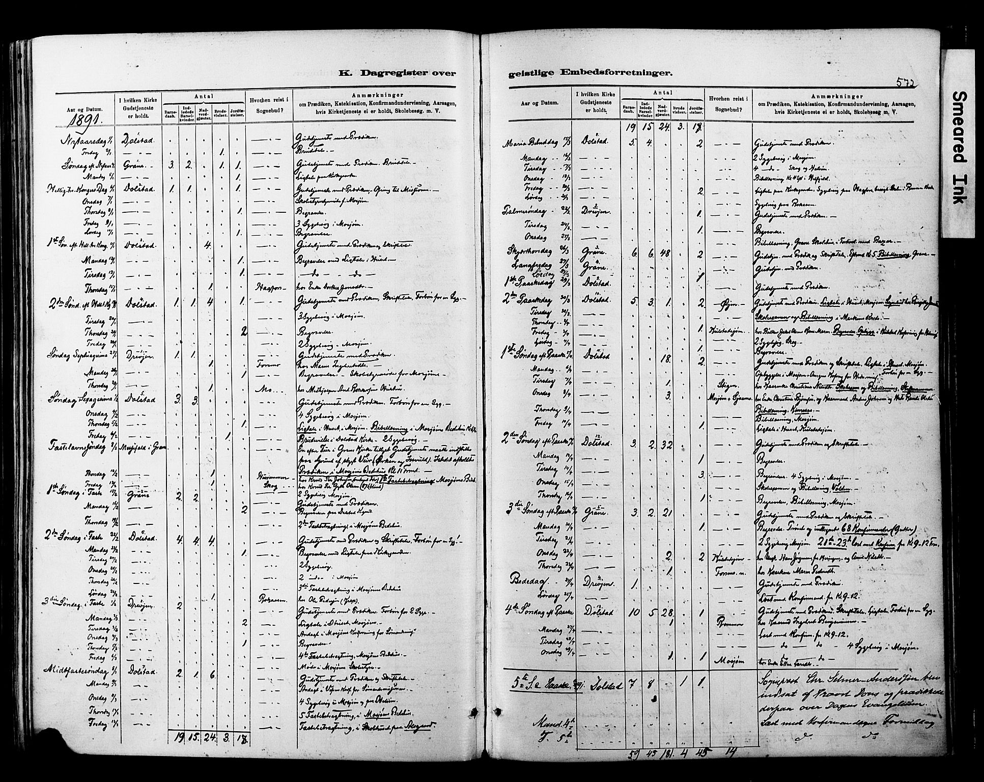 Ministerialprotokoller, klokkerbøker og fødselsregistre - Nordland, SAT/A-1459/820/L0295: Parish register (official) no. 820A16, 1880-1896, p. 572