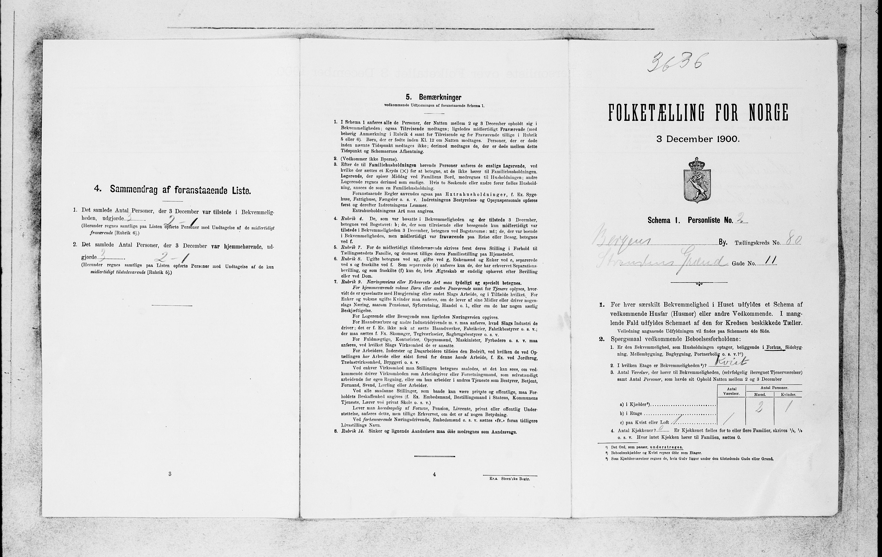 SAB, 1900 census for Bergen, 1900, p. 16645