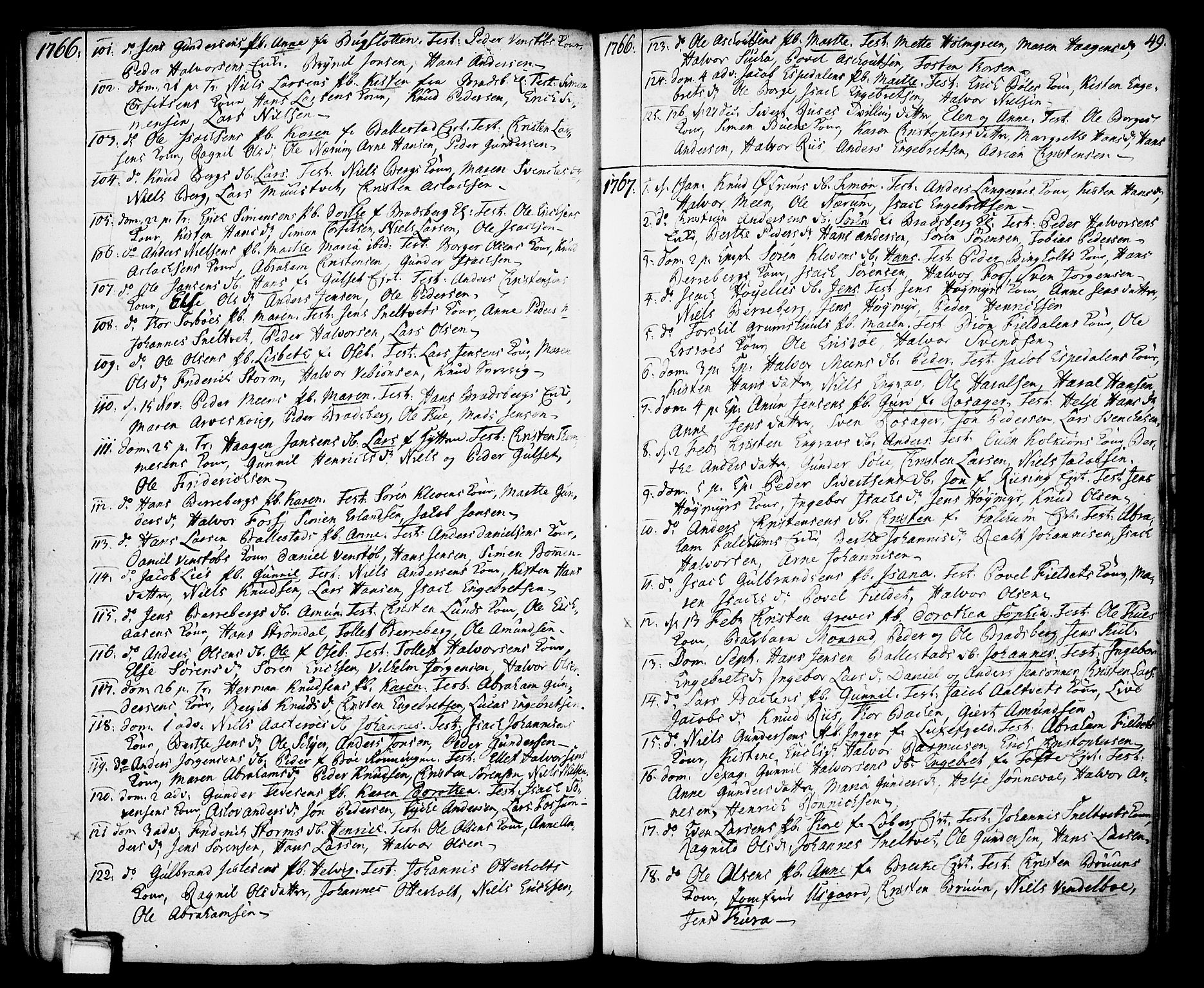 Gjerpen kirkebøker, SAKO/A-265/F/Fa/L0002: Parish register (official) no. I 2, 1747-1795, p. 49