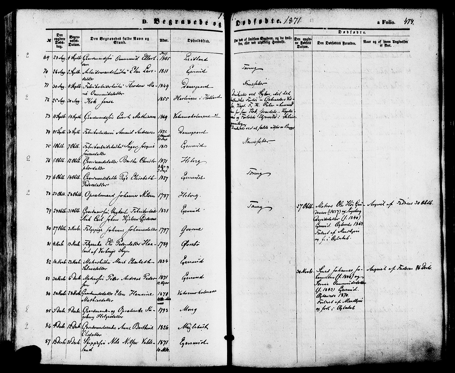 Eigersund sokneprestkontor, AV/SAST-A-101807/S08/L0014: Parish register (official) no. A 13, 1866-1878, p. 474