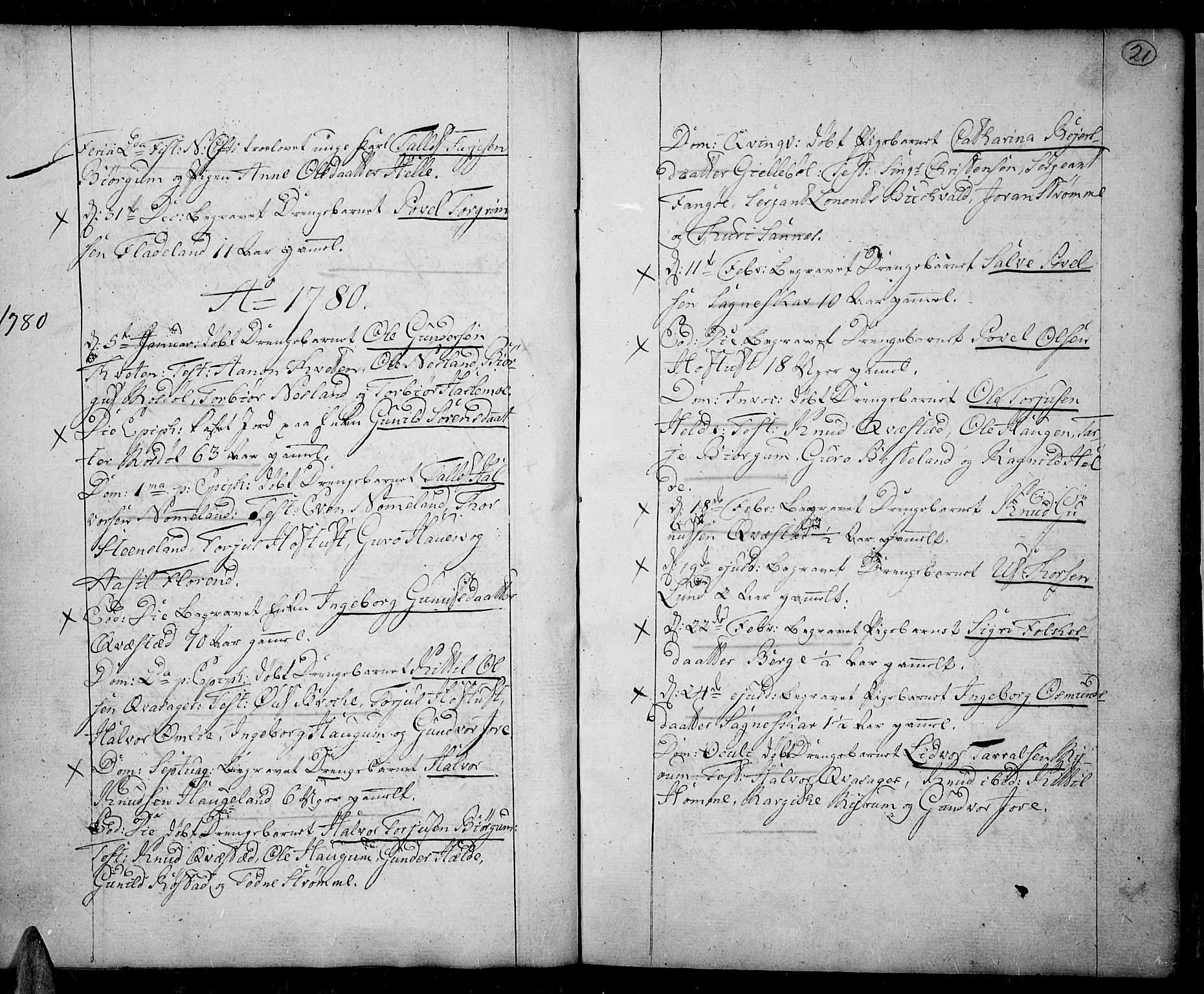 Valle sokneprestkontor, SAK/1111-0044/F/Fa/Fac/L0003: Parish register (official) no. A 3, 1776-1790, p. 21
