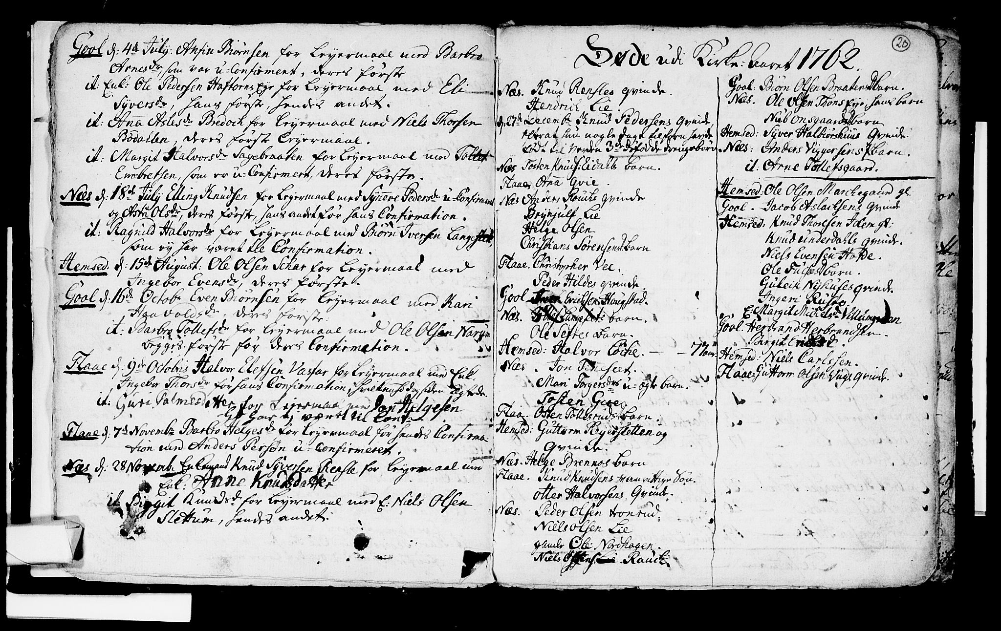 Nes kirkebøker, AV/SAKO-A-236/F/Fa/L0003: Parish register (official) no. 3, 1760-1764, p. 20