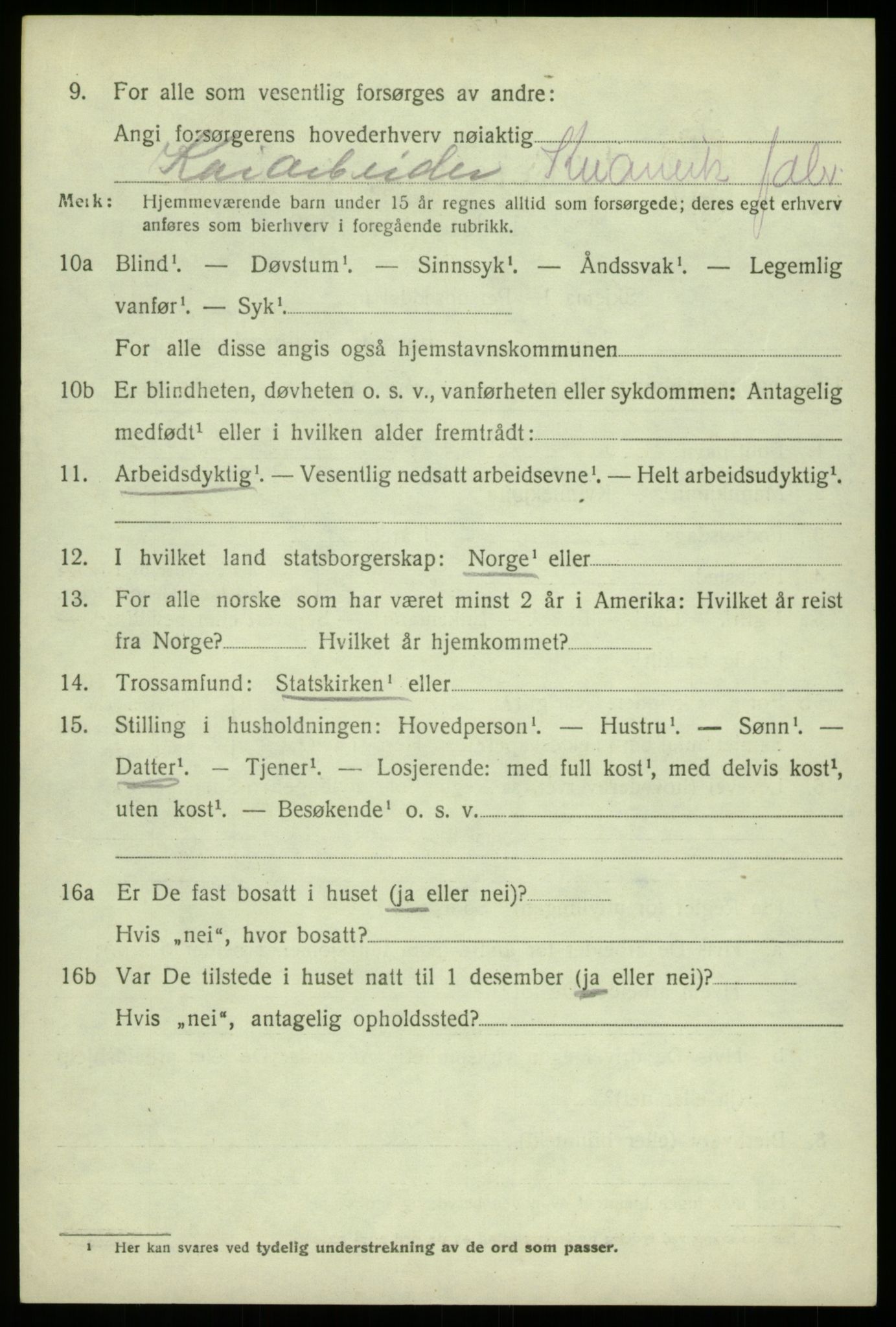 SAB, 1920 census for Fjell, 1920, p. 8751