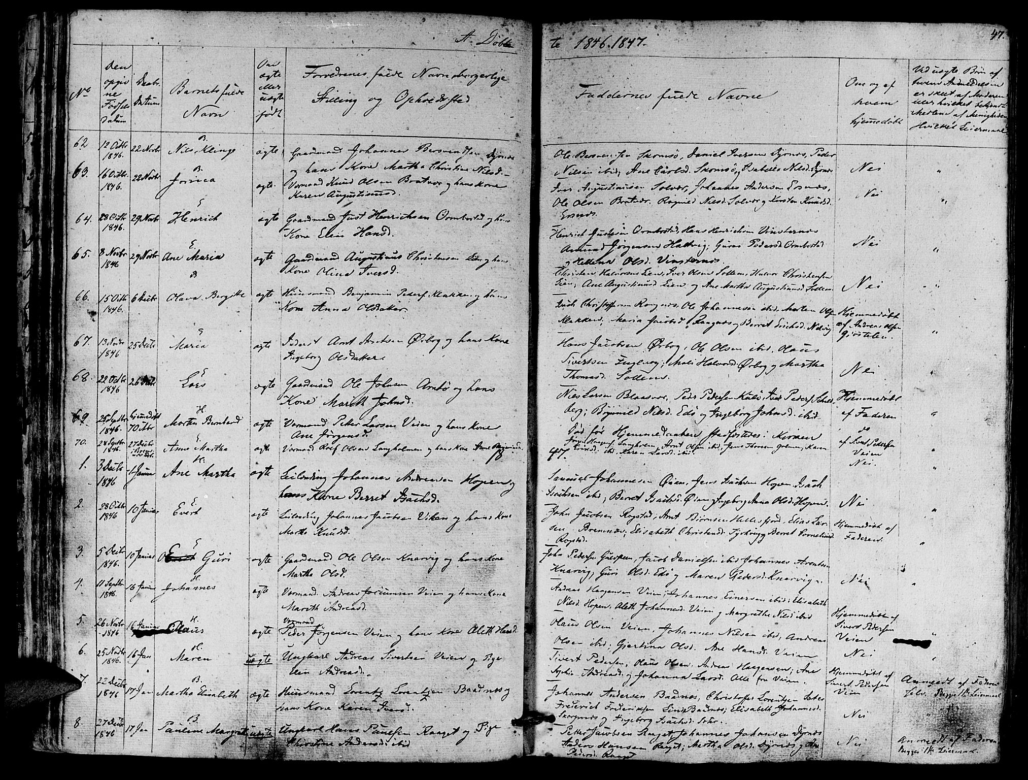 Ministerialprotokoller, klokkerbøker og fødselsregistre - Møre og Romsdal, SAT/A-1454/581/L0936: Parish register (official) no. 581A04, 1836-1852, p. 47