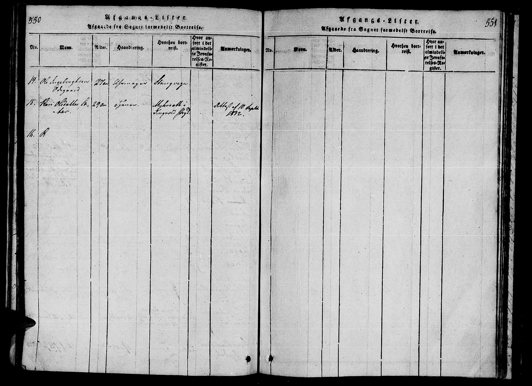 Ministerialprotokoller, klokkerbøker og fødselsregistre - Møre og Romsdal, AV/SAT-A-1454/590/L1009: Parish register (official) no. 590A03 /1, 1819-1832, p. 550-551