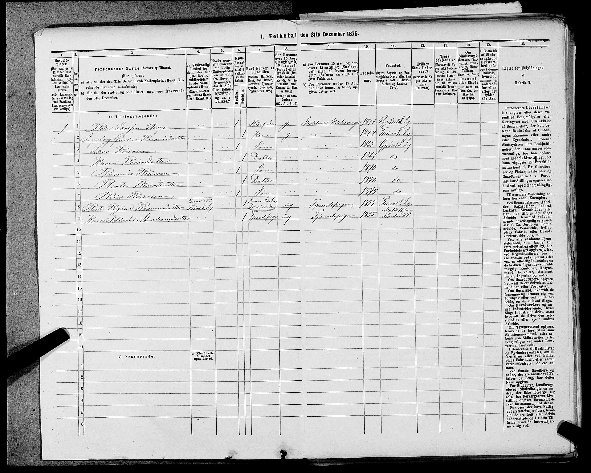 SAST, 1875 census for 1121P Lye, 1875, p. 810