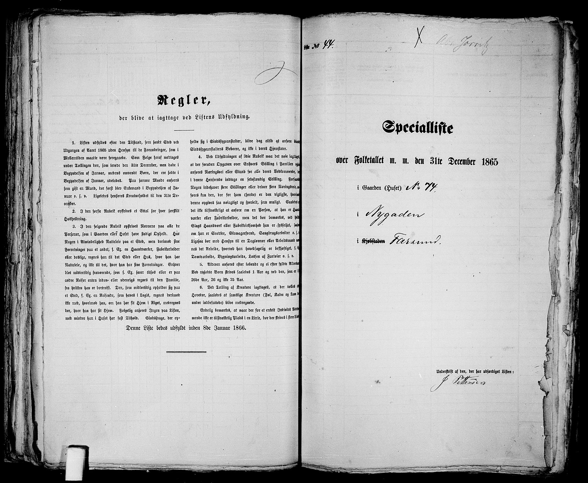 RA, 1865 census for Vanse/Farsund, 1865, p. 94