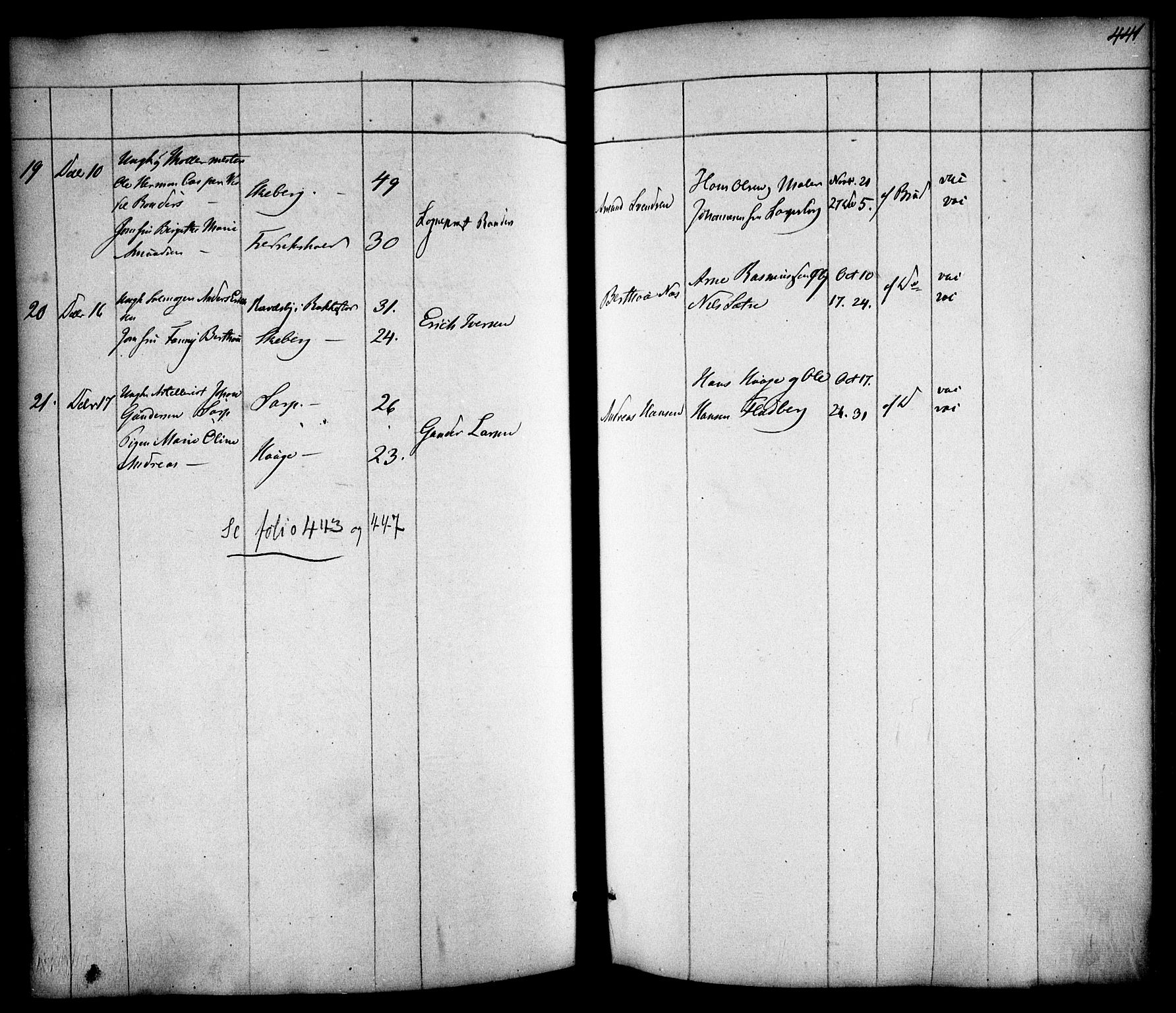 Skjeberg prestekontor Kirkebøker, AV/SAO-A-10923/F/Fa/L0006: Parish register (official) no. I 6, 1846-1858, p. 441