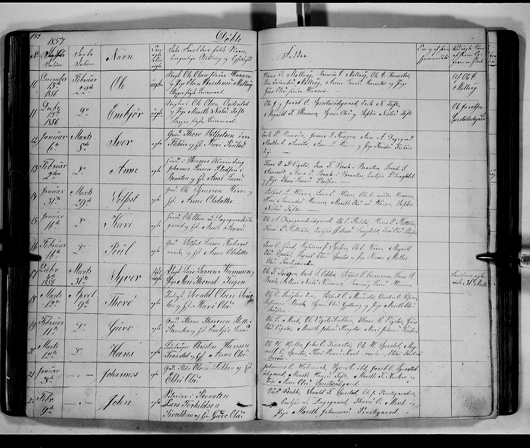 Lom prestekontor, AV/SAH-PREST-070/L/L0004: Parish register (copy) no. 4, 1845-1864, p. 182-183