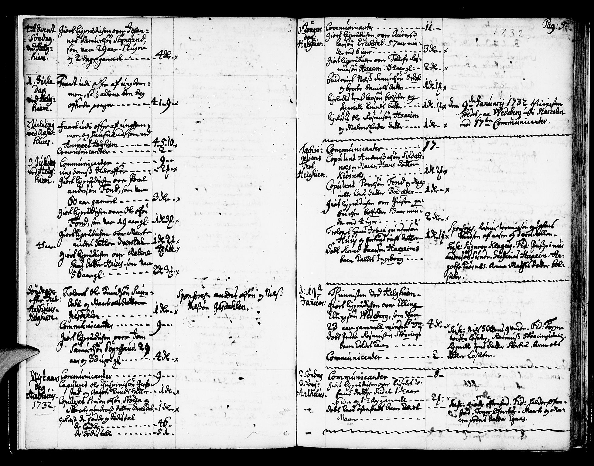 Jølster sokneprestembete, SAB/A-80701/H/Haa/Haaa/L0002: Parish register (official) no. A 2, 1731-1749, p. 4-5