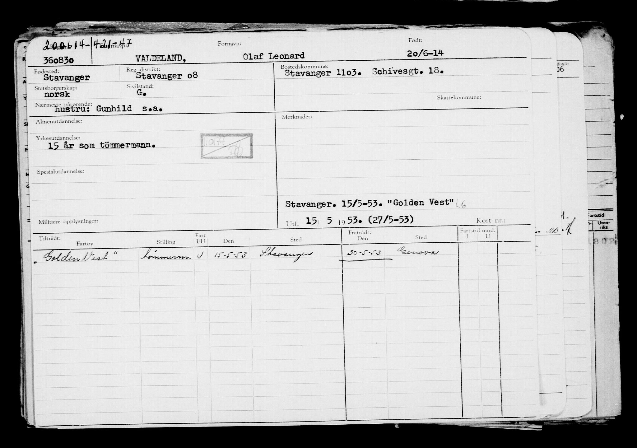 Direktoratet for sjømenn, AV/RA-S-3545/G/Gb/L0122: Hovedkort, 1914, p. 11