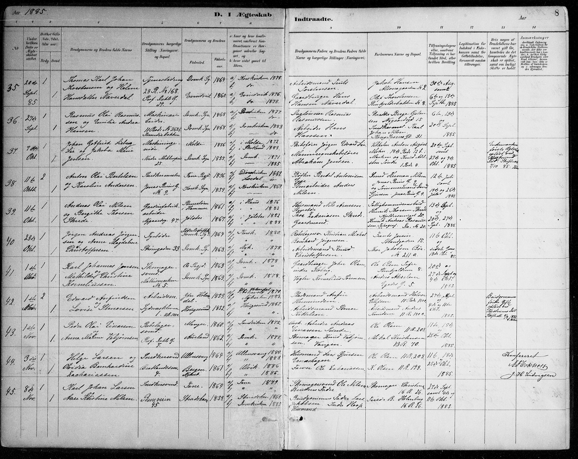 Johanneskirken sokneprestembete, AV/SAB-A-76001/H/Haa/L0012: Parish register (official) no. D 1, 1885-1912, p. 8