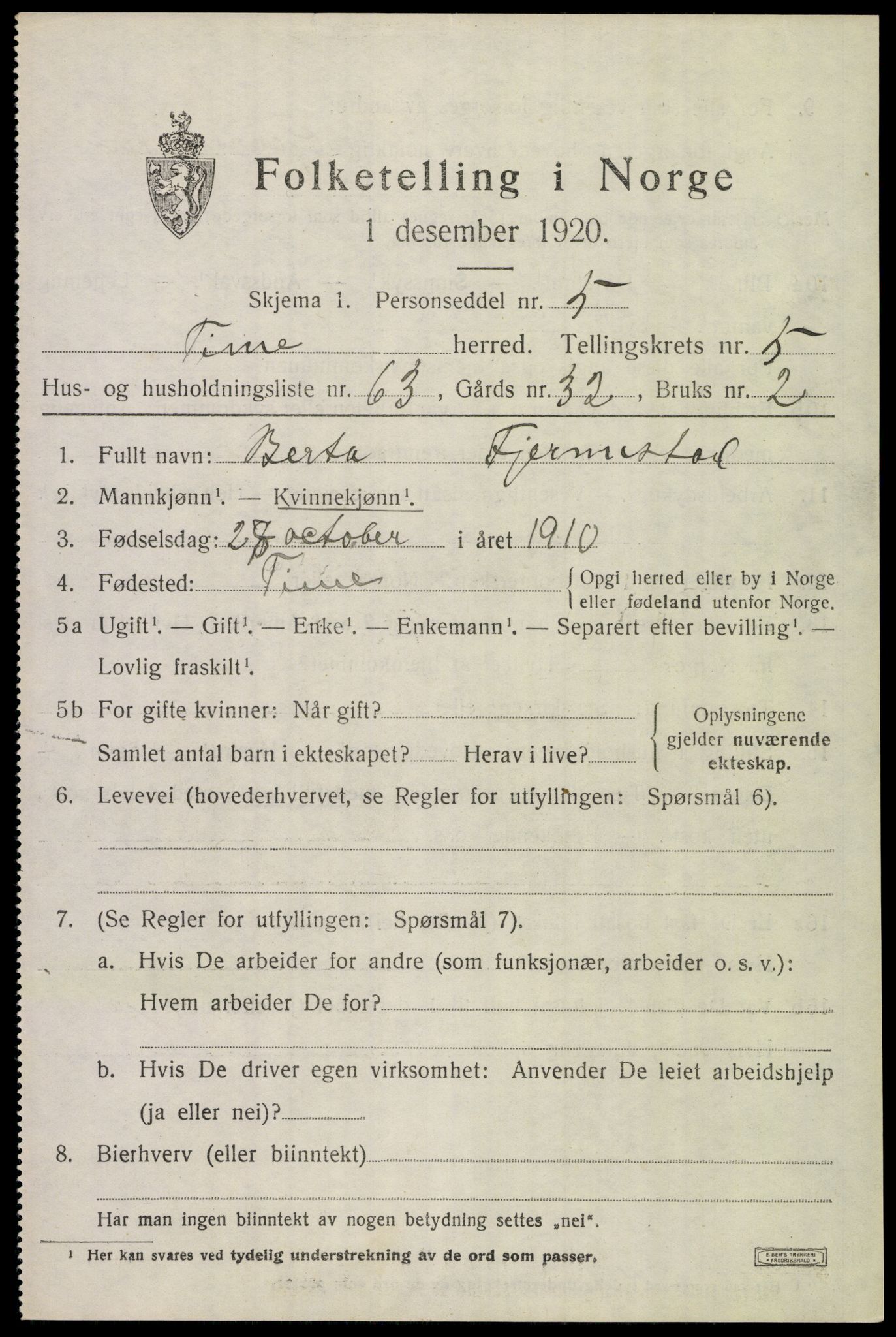 SAST, 1920 census for Time, 1920, p. 6953