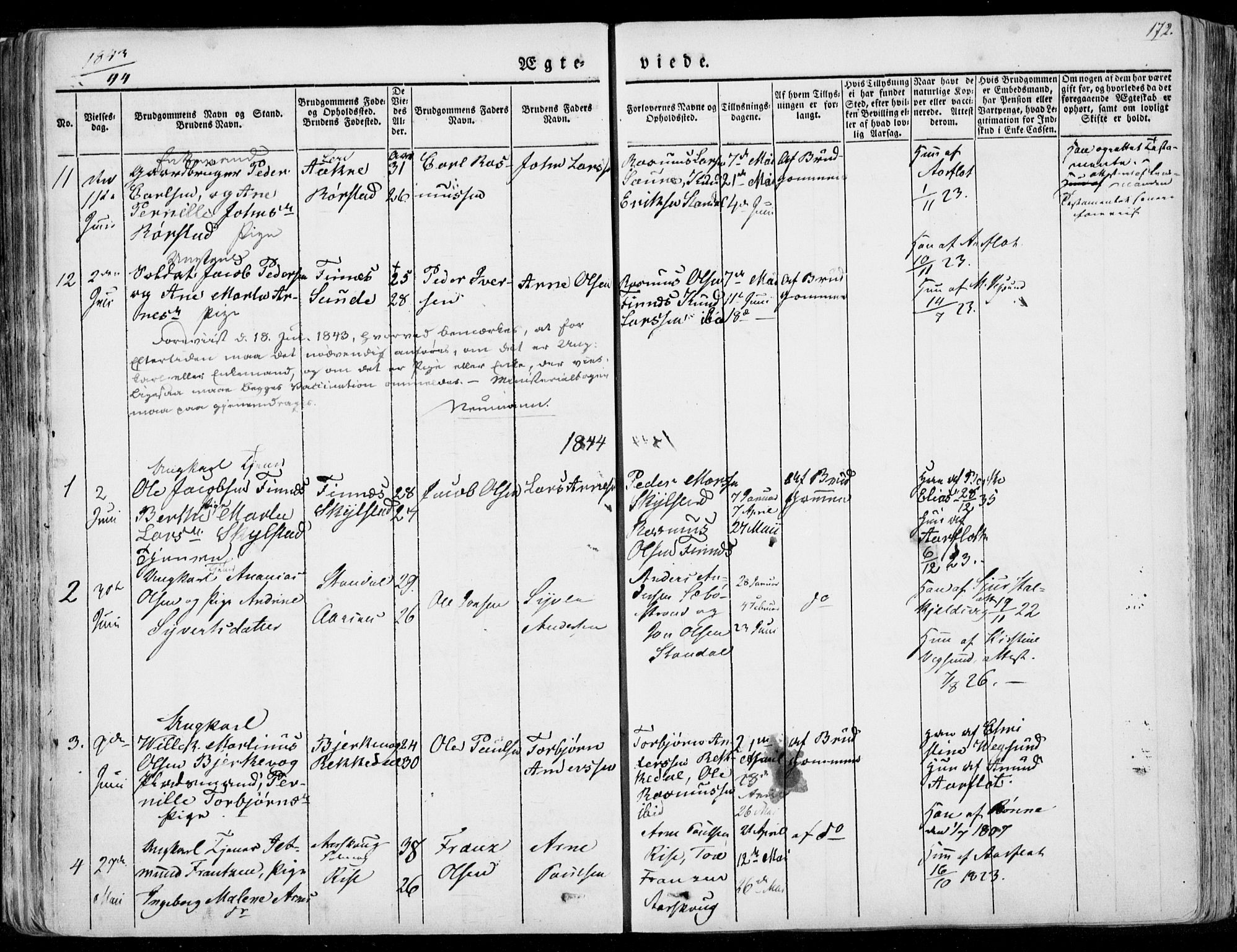 Ministerialprotokoller, klokkerbøker og fødselsregistre - Møre og Romsdal, AV/SAT-A-1454/515/L0208: Parish register (official) no. 515A04, 1830-1846, p. 172