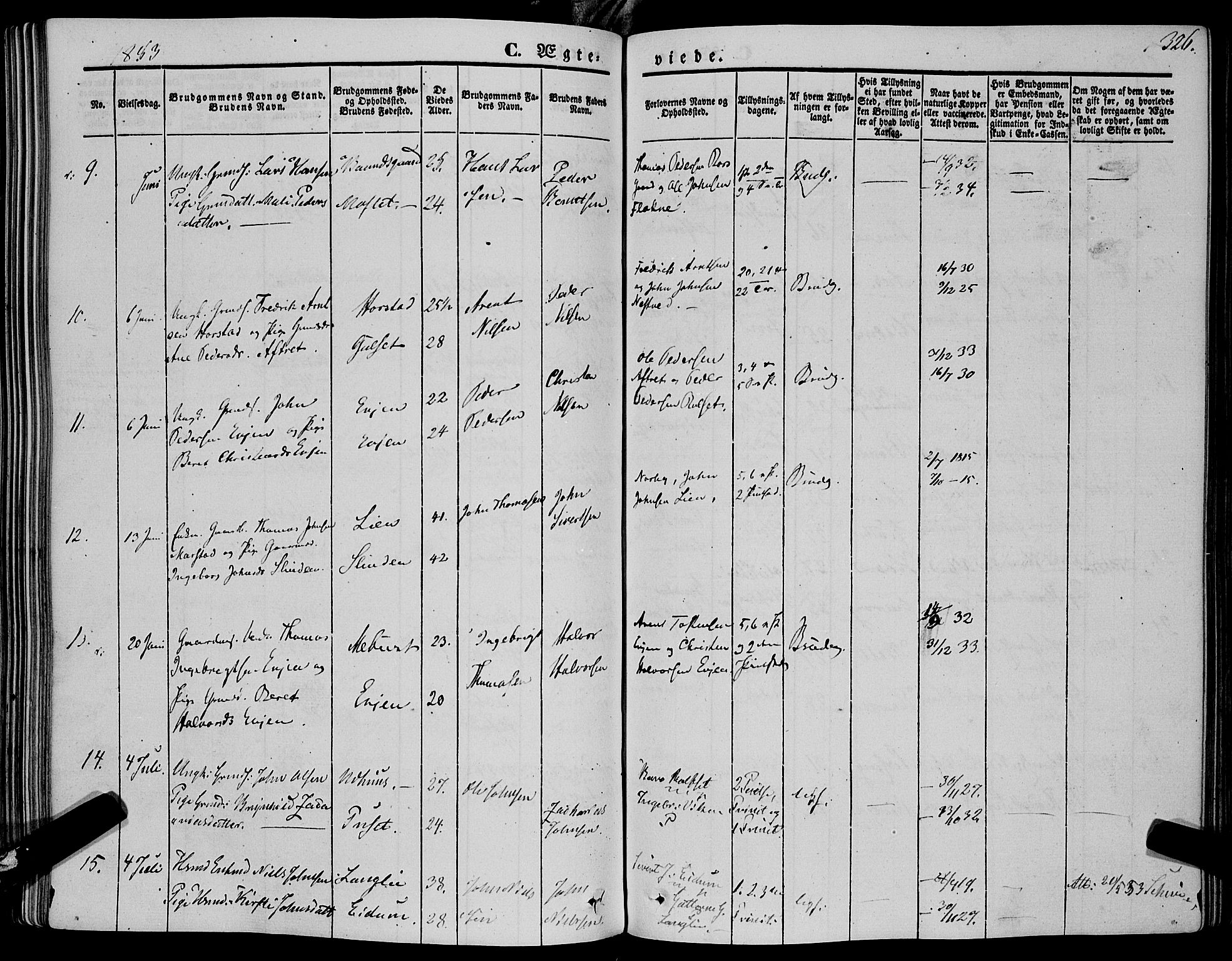 Ministerialprotokoller, klokkerbøker og fødselsregistre - Sør-Trøndelag, SAT/A-1456/695/L1145: Parish register (official) no. 695A06 /1, 1843-1859, p. 326