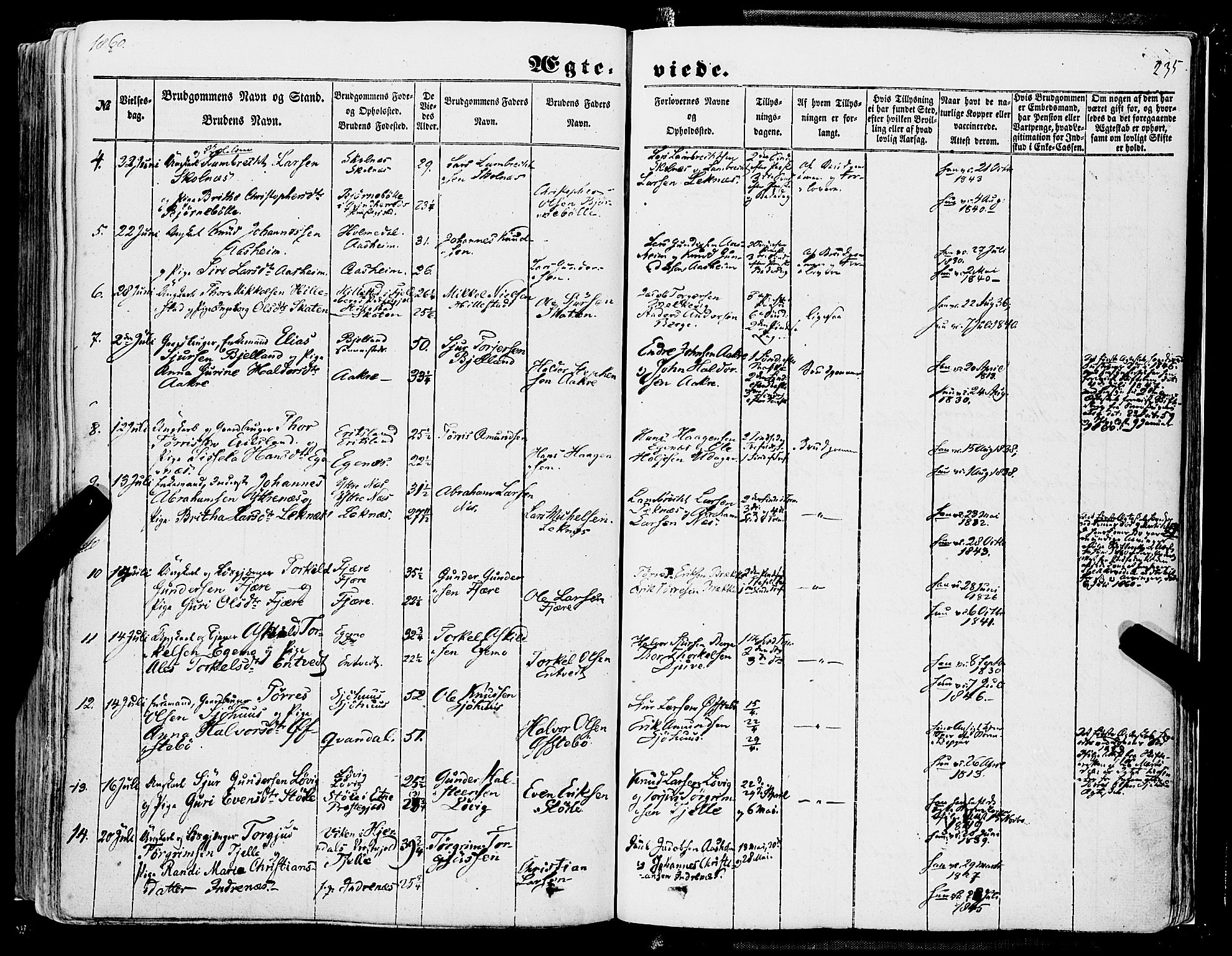 Skånevik sokneprestembete, AV/SAB-A-77801/H/Haa: Parish register (official) no. A 5I, 1848-1869, p. 235