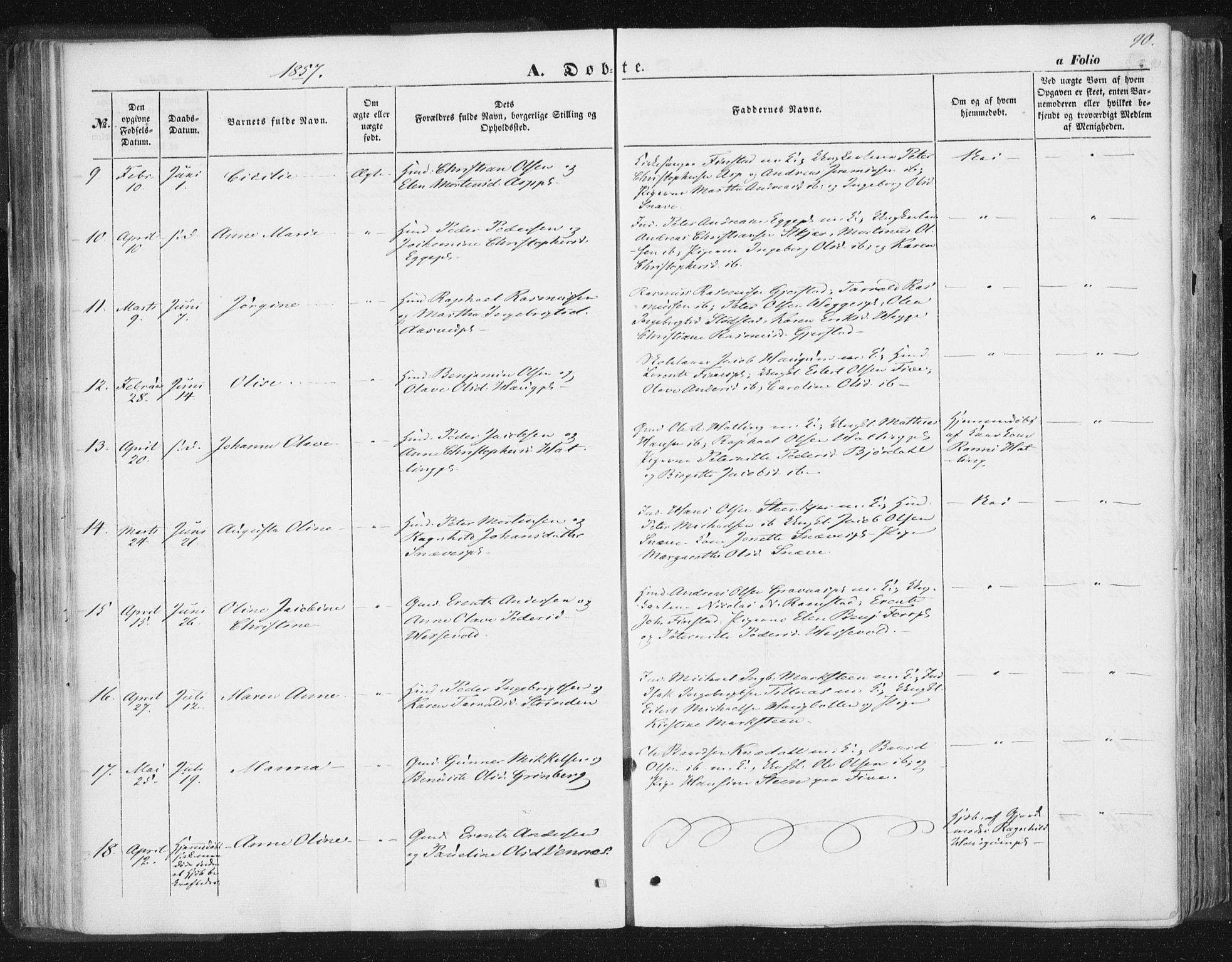 Ministerialprotokoller, klokkerbøker og fødselsregistre - Nord-Trøndelag, AV/SAT-A-1458/746/L0446: Parish register (official) no. 746A05, 1846-1859, p. 90