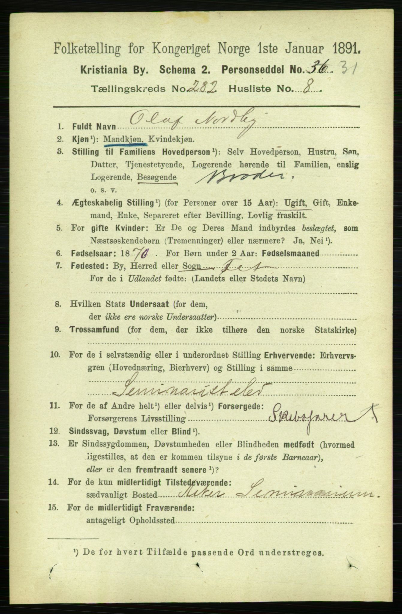 RA, 1891 census for 0301 Kristiania, 1891, p. 171828