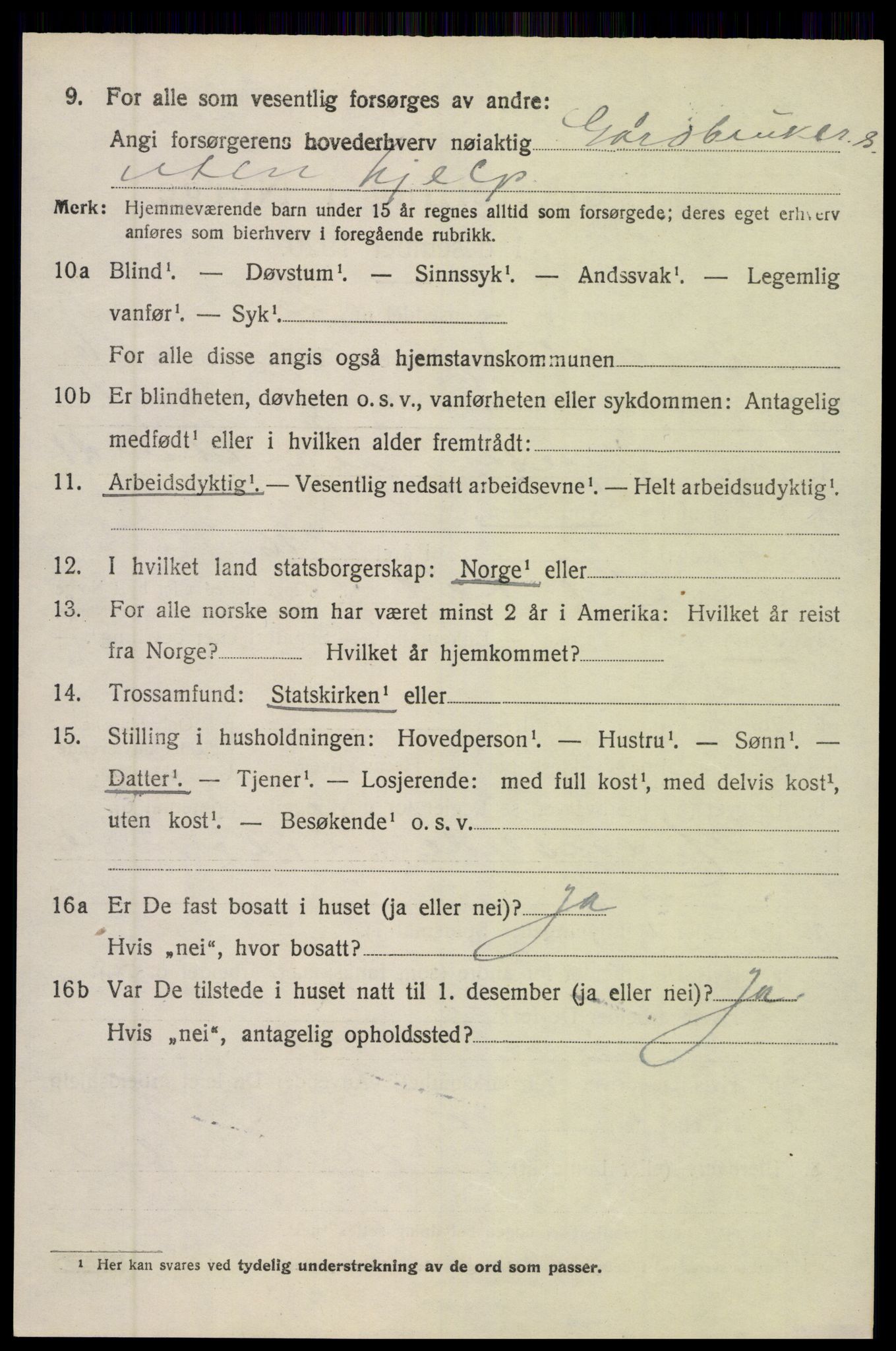 SAK, 1920 census for Øyestad, 1920, p. 4853