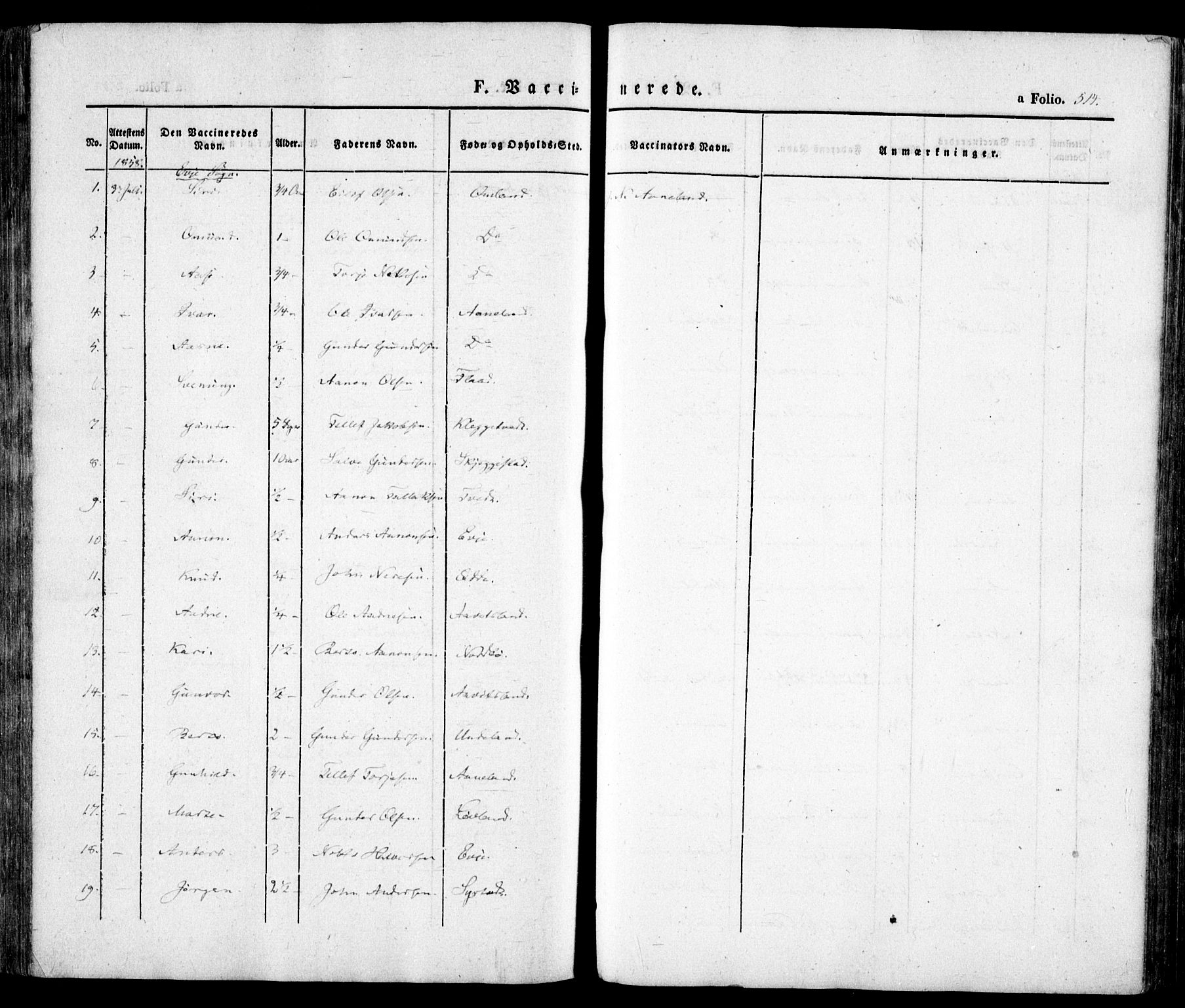 Evje sokneprestkontor, AV/SAK-1111-0008/F/Fa/Faa/L0005: Parish register (official) no. A 5, 1843-1865, p. 514