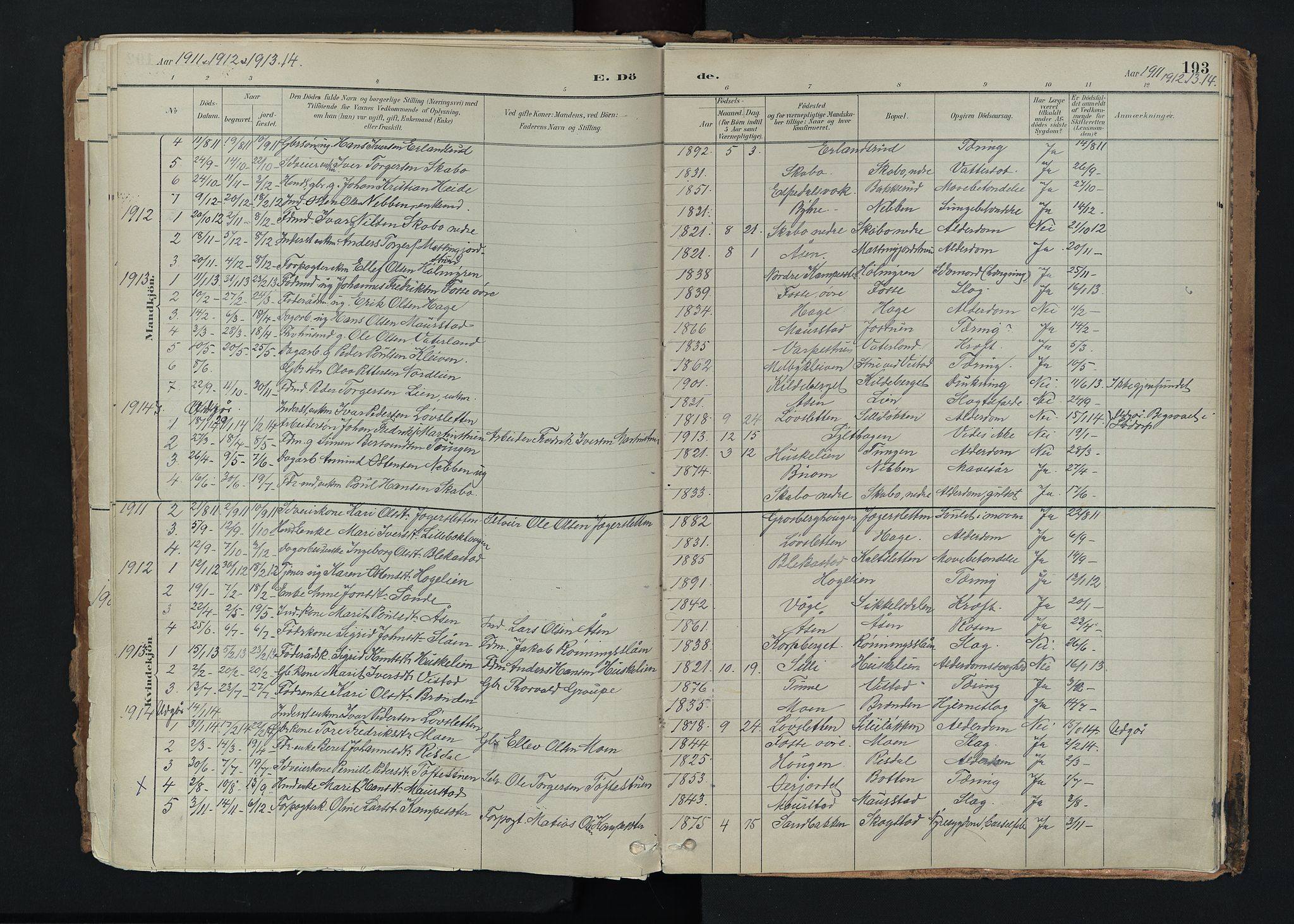 Nord-Fron prestekontor, SAH/PREST-080/H/Ha/Haa/L0005: Parish register (official) no. 5, 1884-1914, p. 193