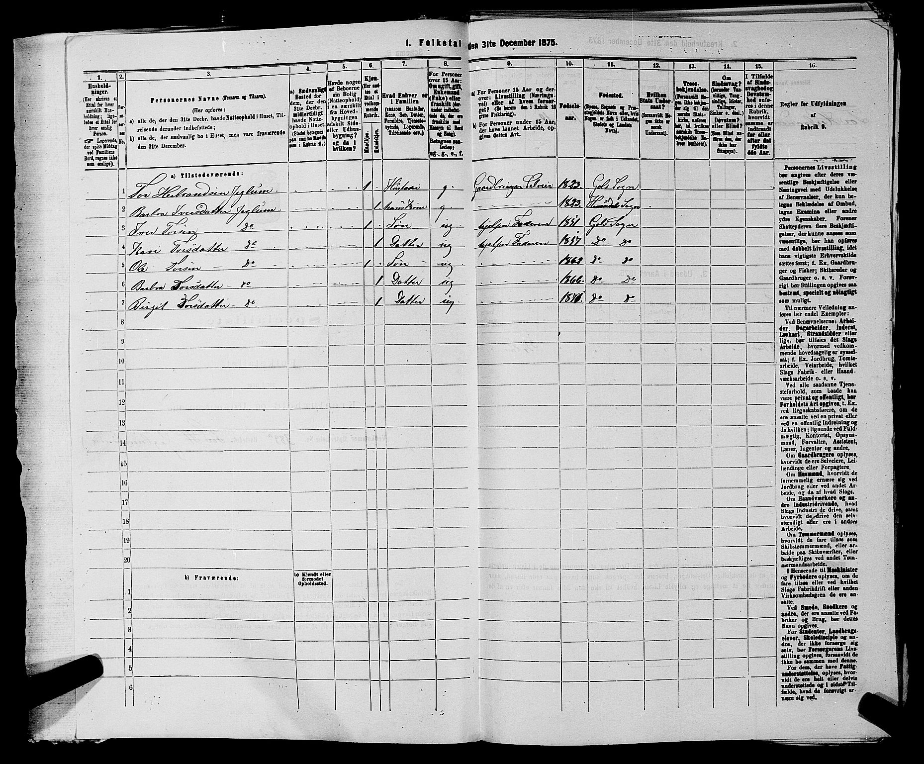 SAKO, 1875 census for 0617P Gol, 1875, p. 431