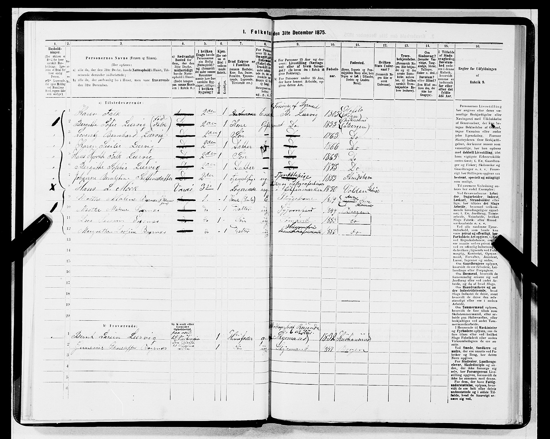 SAB, 1875 census for 1301 Bergen, 1875, p. 683