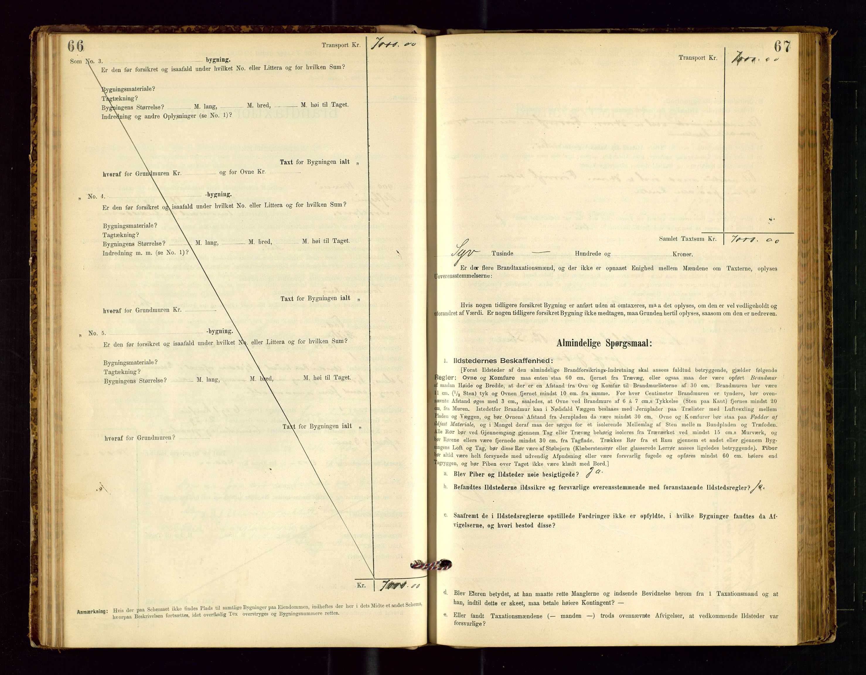 Avaldsnes lensmannskontor, AV/SAST-A-100286/Gob/L0001: "Brandtaxationsprotokol for Avaldsnes Lensmandsdistrikt Ryfylke Fogderi", 1894-1925, p. 66-67