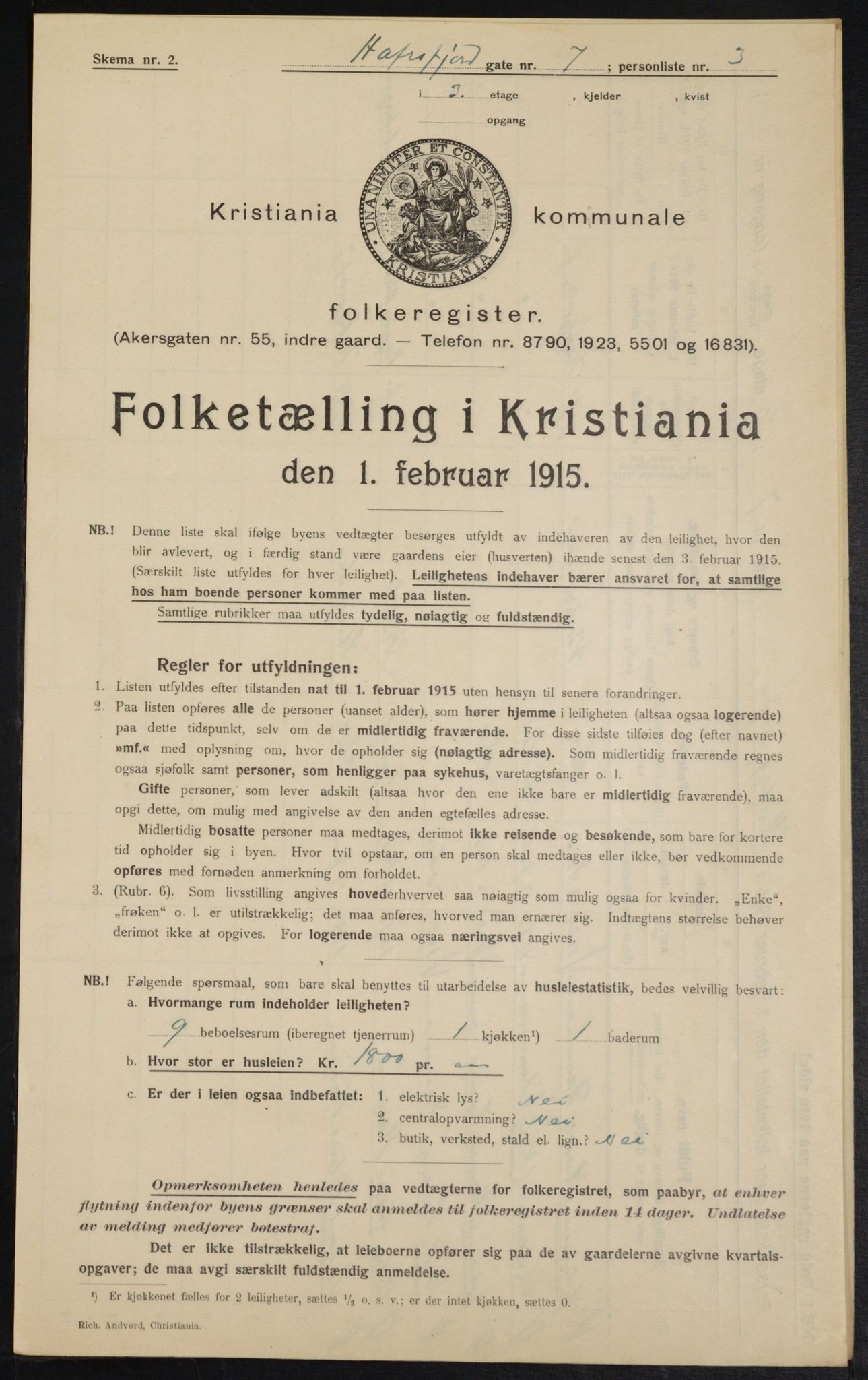 OBA, Municipal Census 1915 for Kristiania, 1915, p. 32925