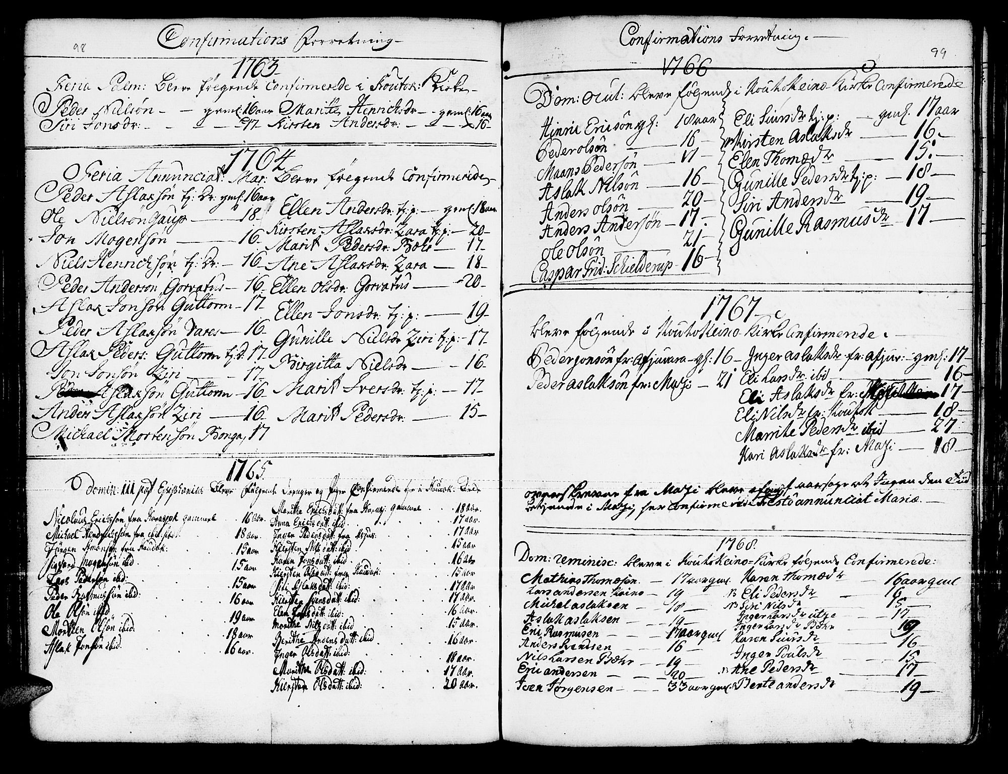 Kautokeino sokneprestembete, SATØ/S-1340/H/Ha/L0001.kirke: Parish register (official) no. 1, 1723-1776, p. 98-99