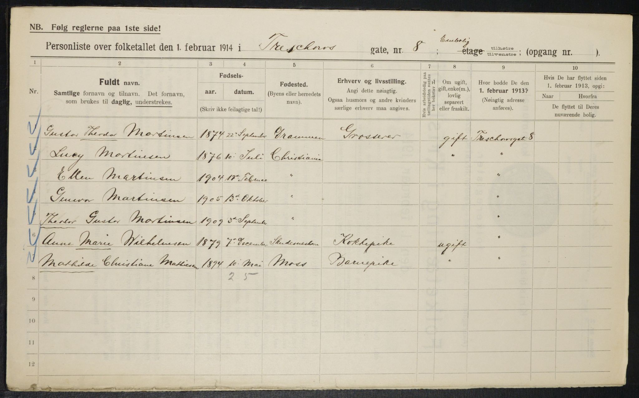 OBA, Municipal Census 1914 for Kristiania, 1914, p. 116412