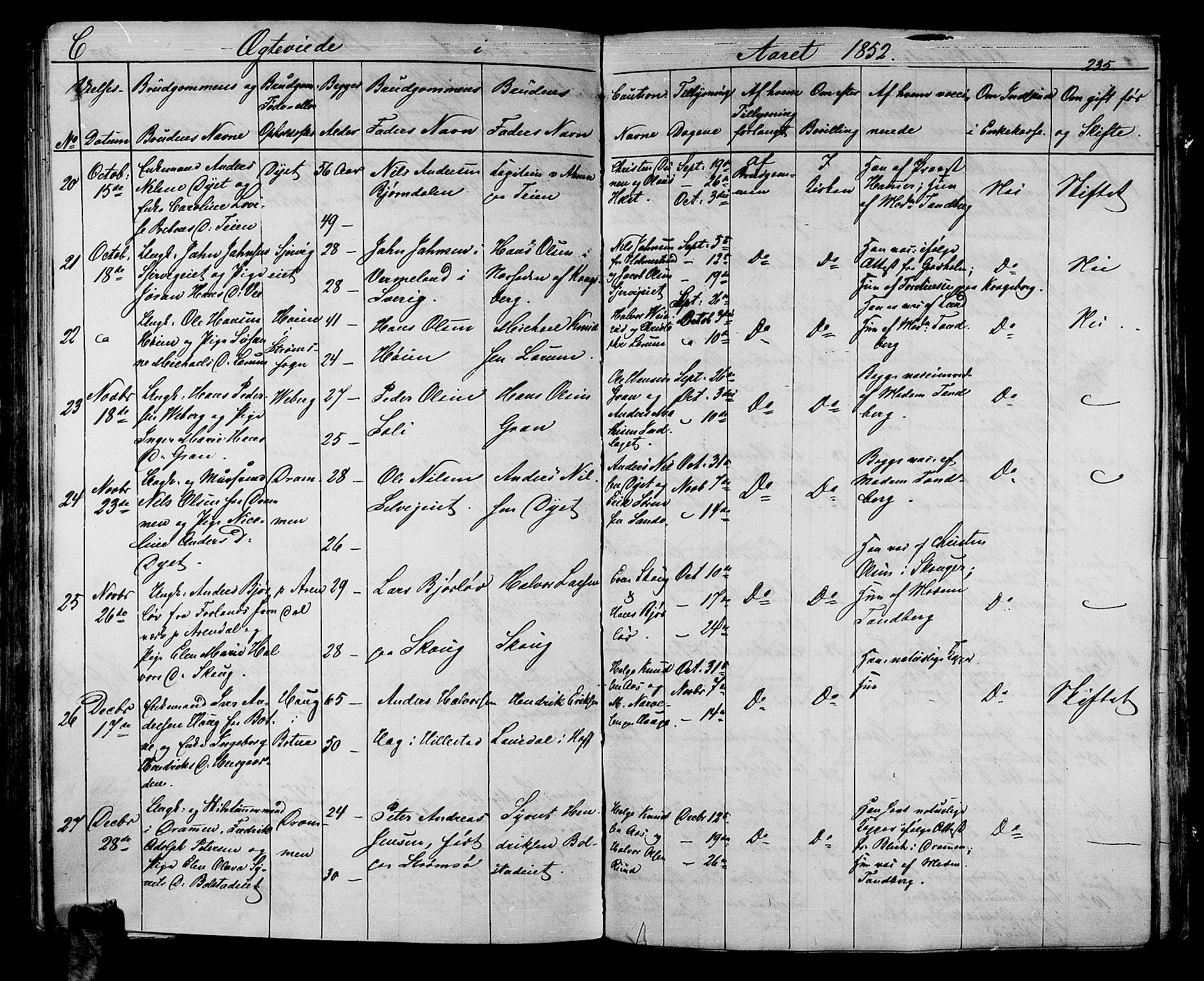 Sande Kirkebøker, AV/SAKO-A-53/G/Ga/L0002: Parish register (copy) no. 2, 1847-1863, p. 235