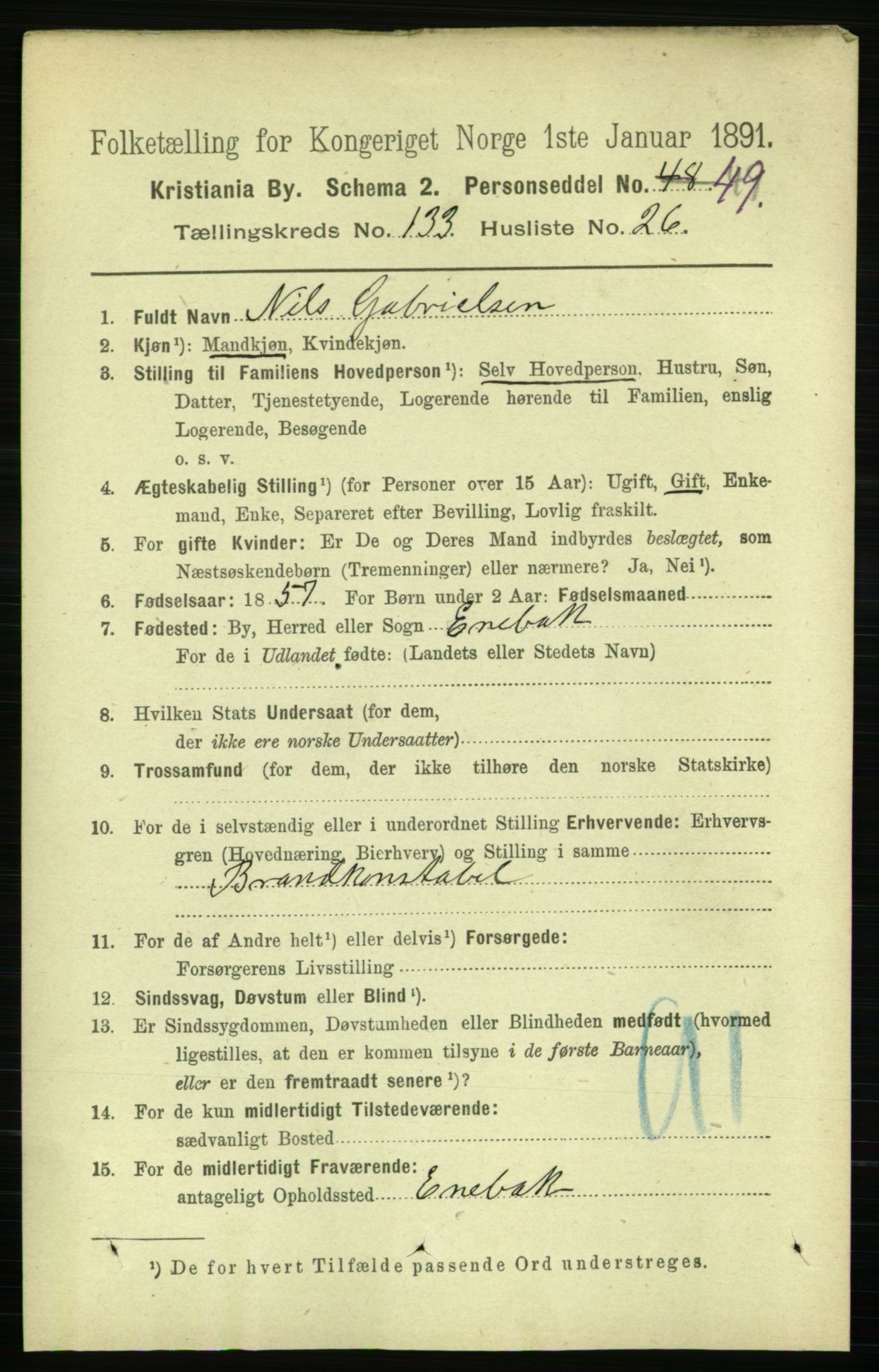 RA, 1891 census for 0301 Kristiania, 1891, p. 72978