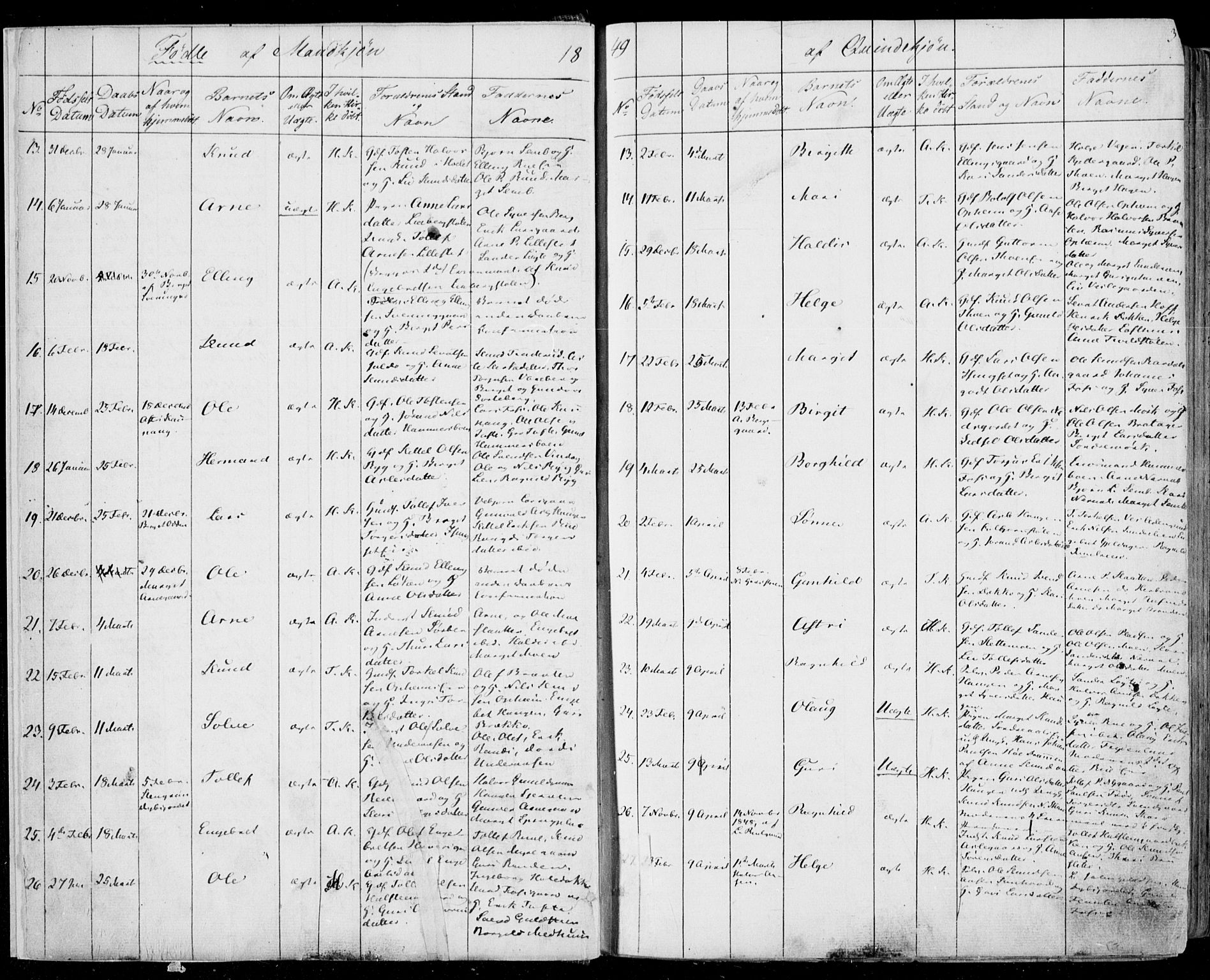Ål kirkebøker, SAKO/A-249/F/Fa/L0006: Parish register (official) no. I 6, 1849-1864, p. 3