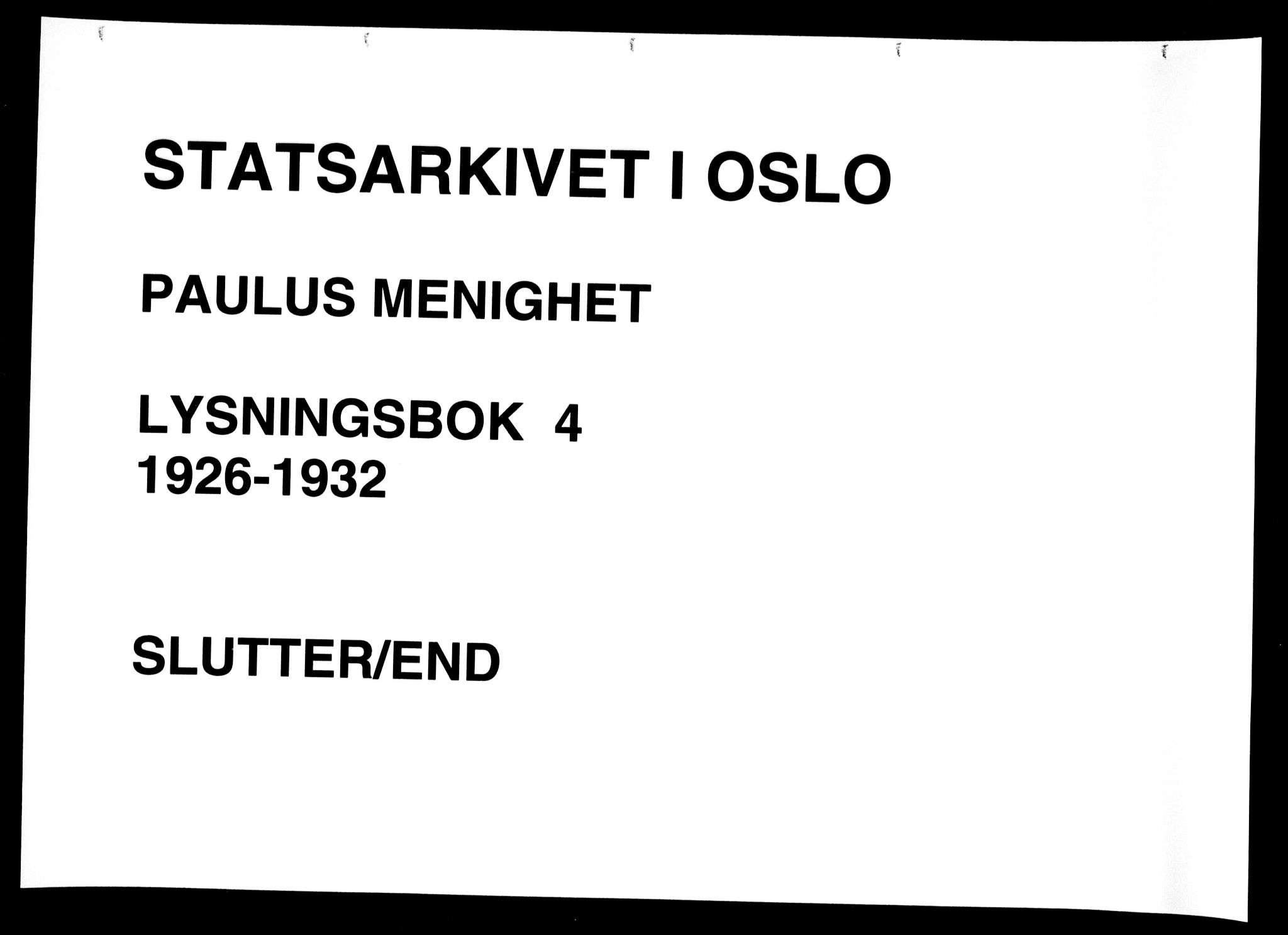 Paulus prestekontor Kirkebøker, AV/SAO-A-10871/H/Ha/L0004: Banns register no. 4, 1926-1932