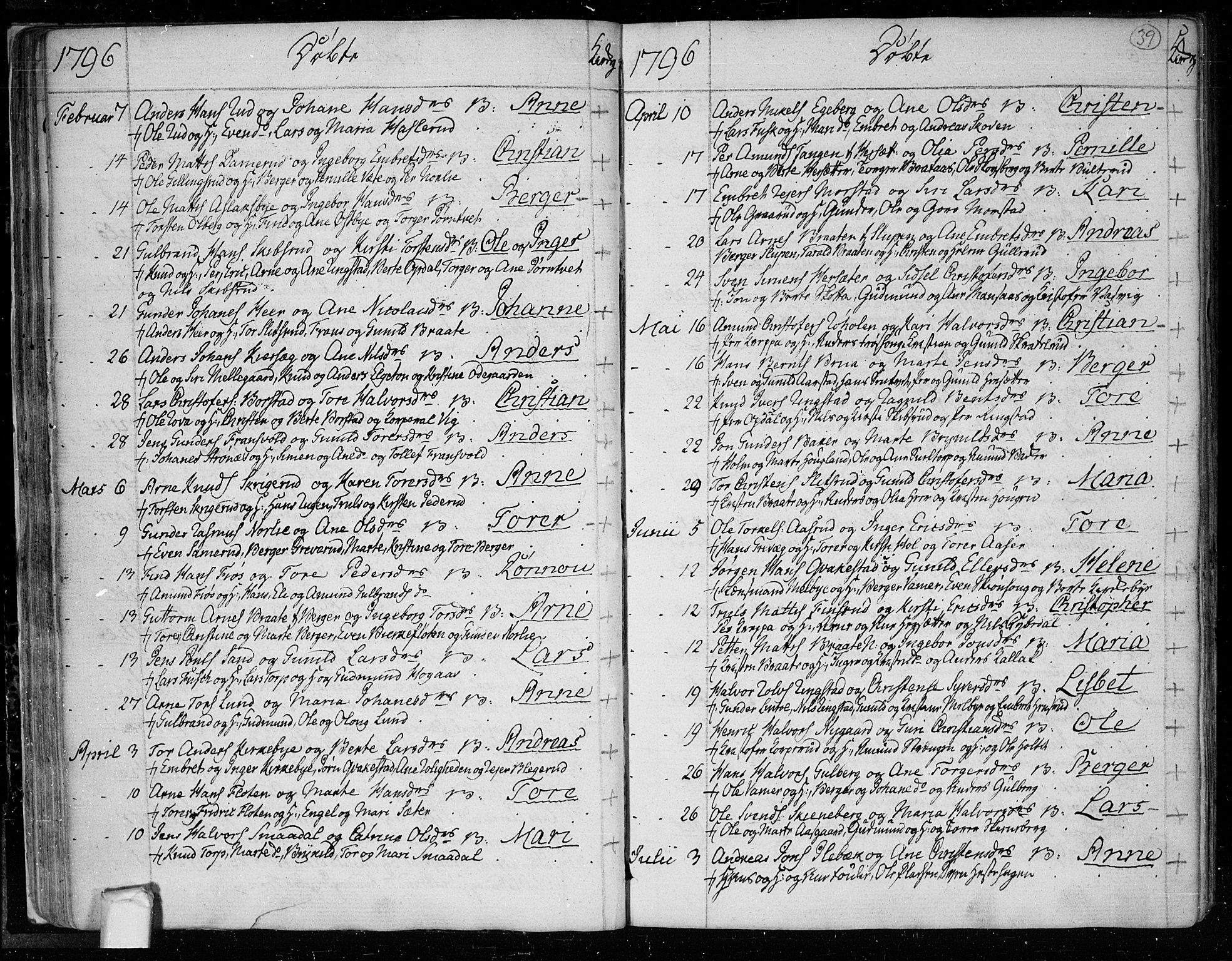 Trøgstad prestekontor Kirkebøker, AV/SAO-A-10925/F/Fa/L0005: Parish register (official) no. I 5, 1784-1814, p. 39