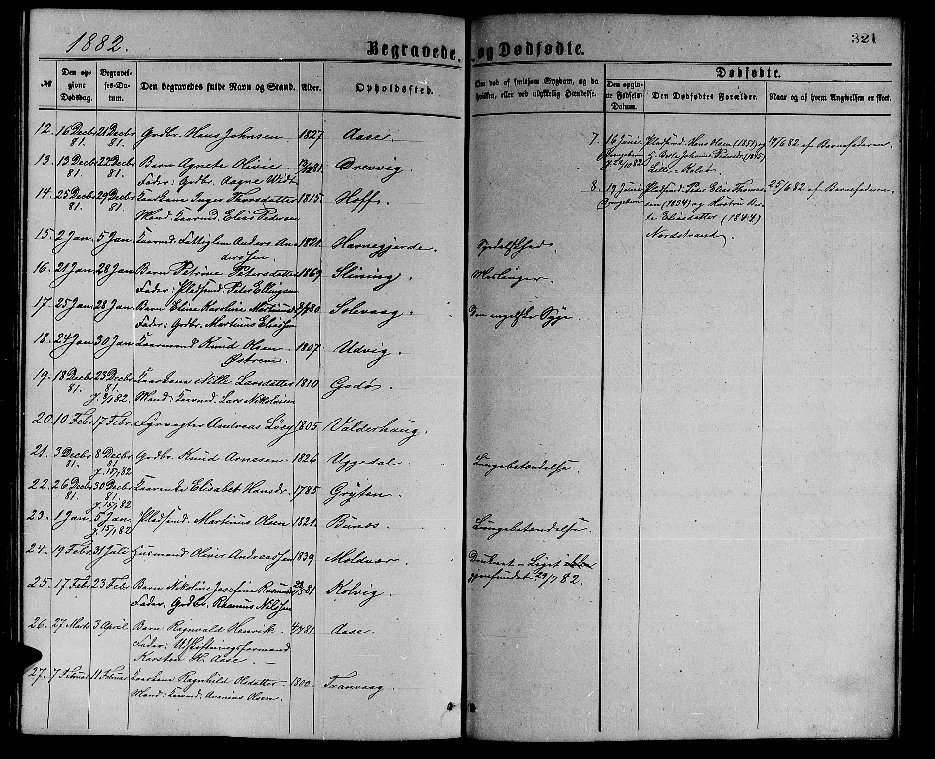 Ministerialprotokoller, klokkerbøker og fødselsregistre - Møre og Romsdal, AV/SAT-A-1454/528/L0429: Parish register (copy) no. 528C10, 1872-1886, p. 321